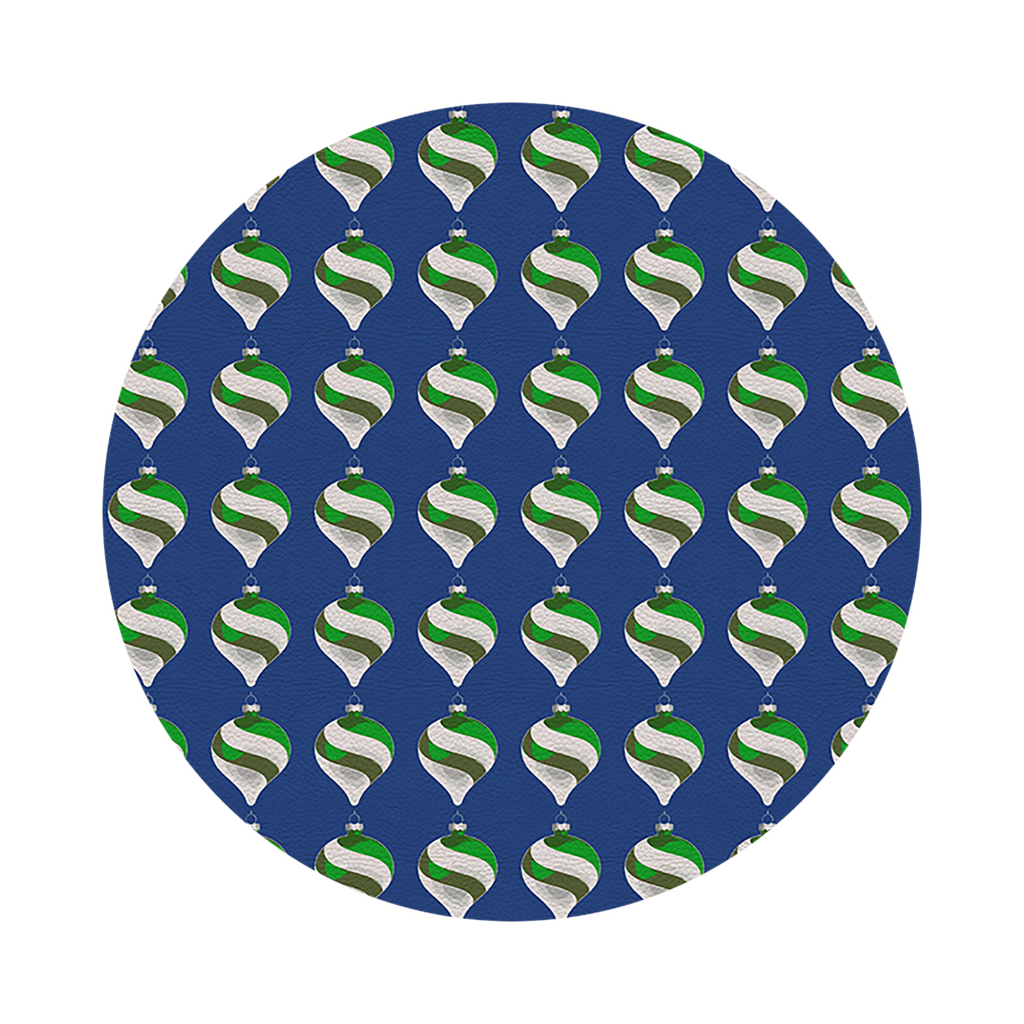 Xmas Ornament Blue 16" Round Pebble Placemats, Set of 4 - nicolettemayer.com