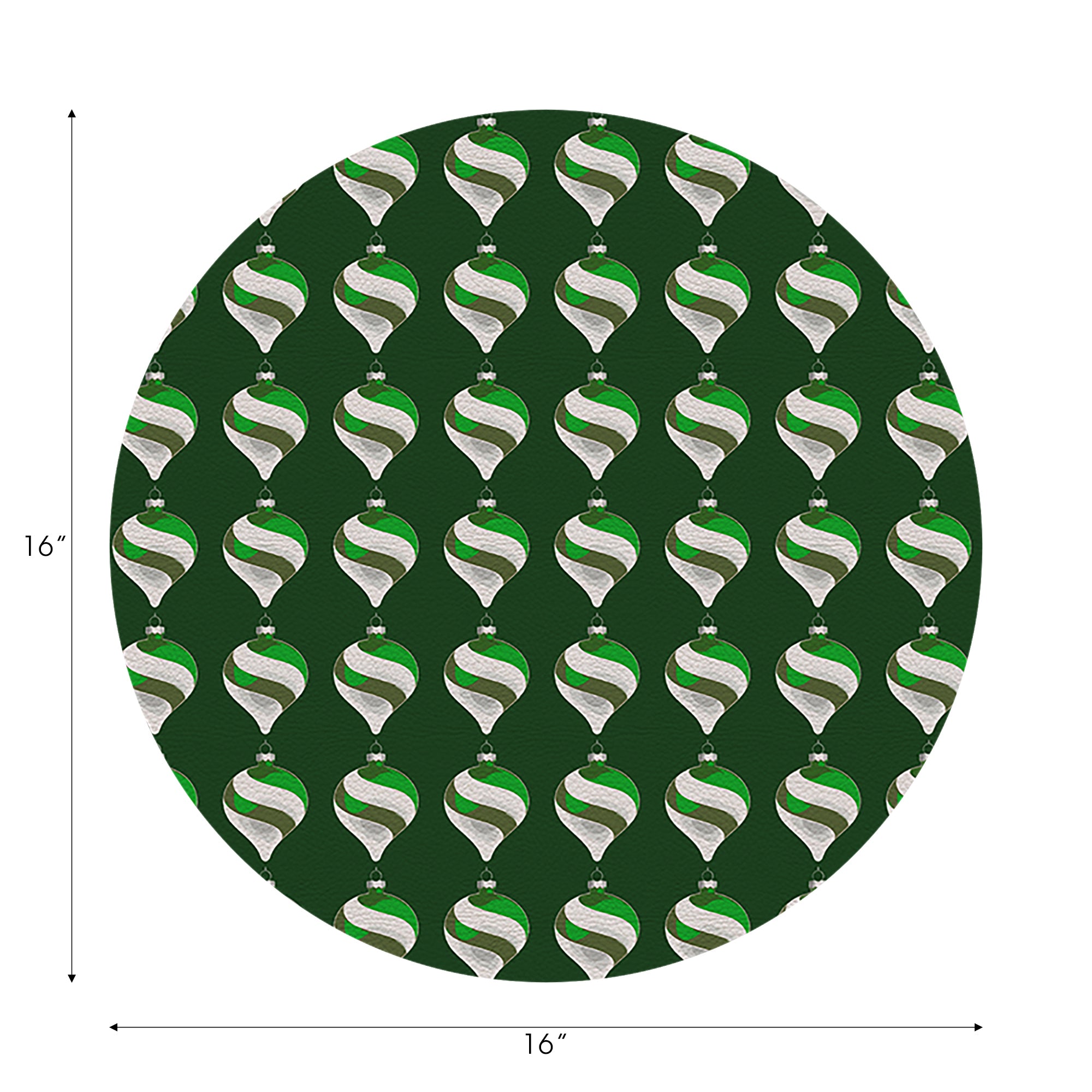 Xmas Ornament Green 16" Round Pebble Placemats, Set of 4 - nicolettemayer.com
