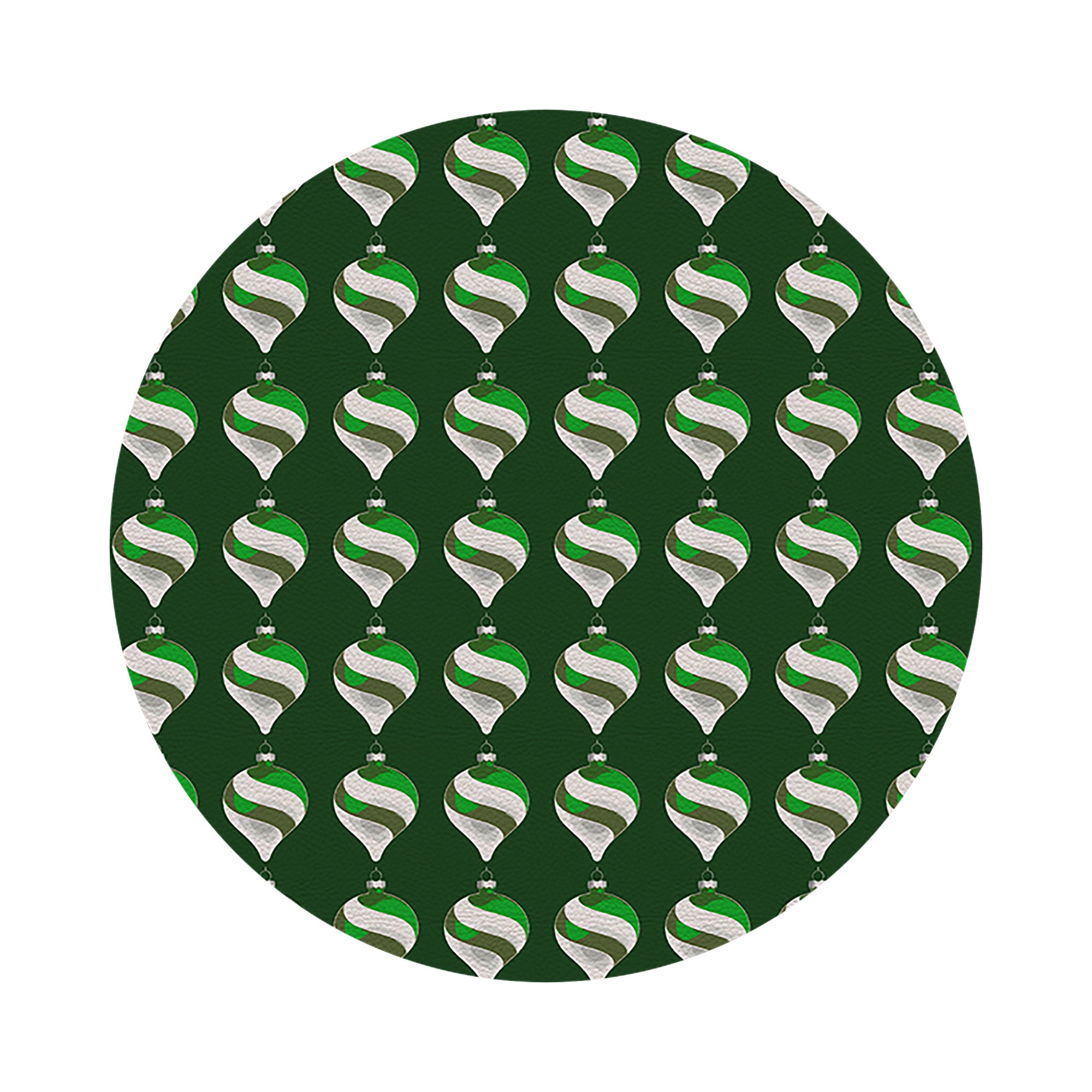 Xmas Ornament Green 16" Round Pebble Placemats, Set of 4 - nicolettemayer.com