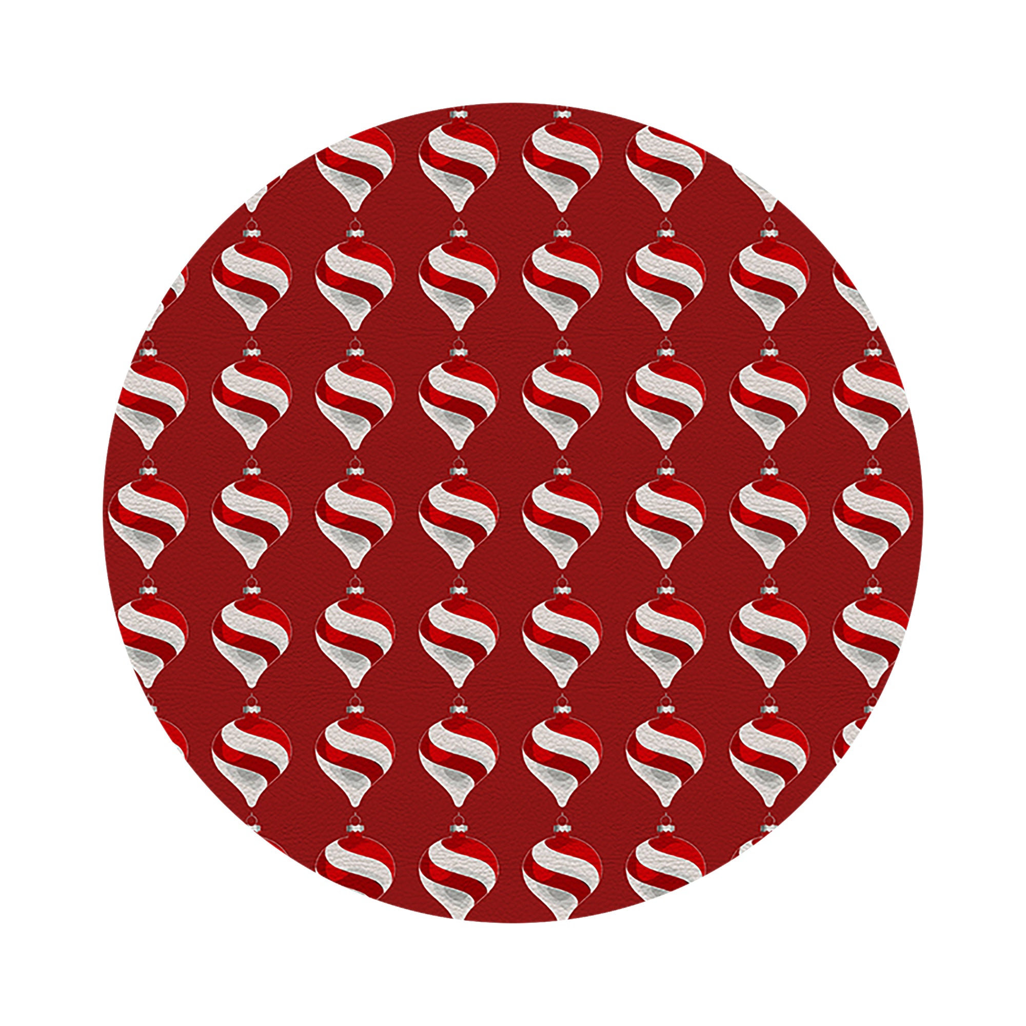 Xmas Ornament Red 16" Round Pebble Placemats, Set of 4 - nicolettemayer.com
