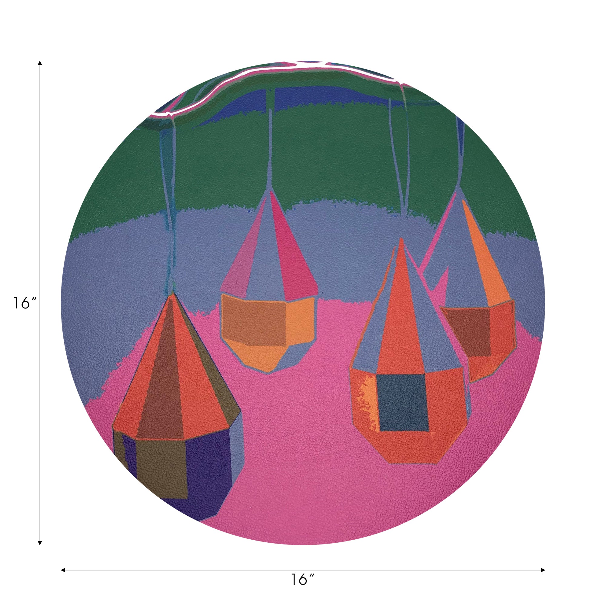 Ornaments Pink Neon Vegan Leather Round Pebble Placemat - nicolettemayer.com