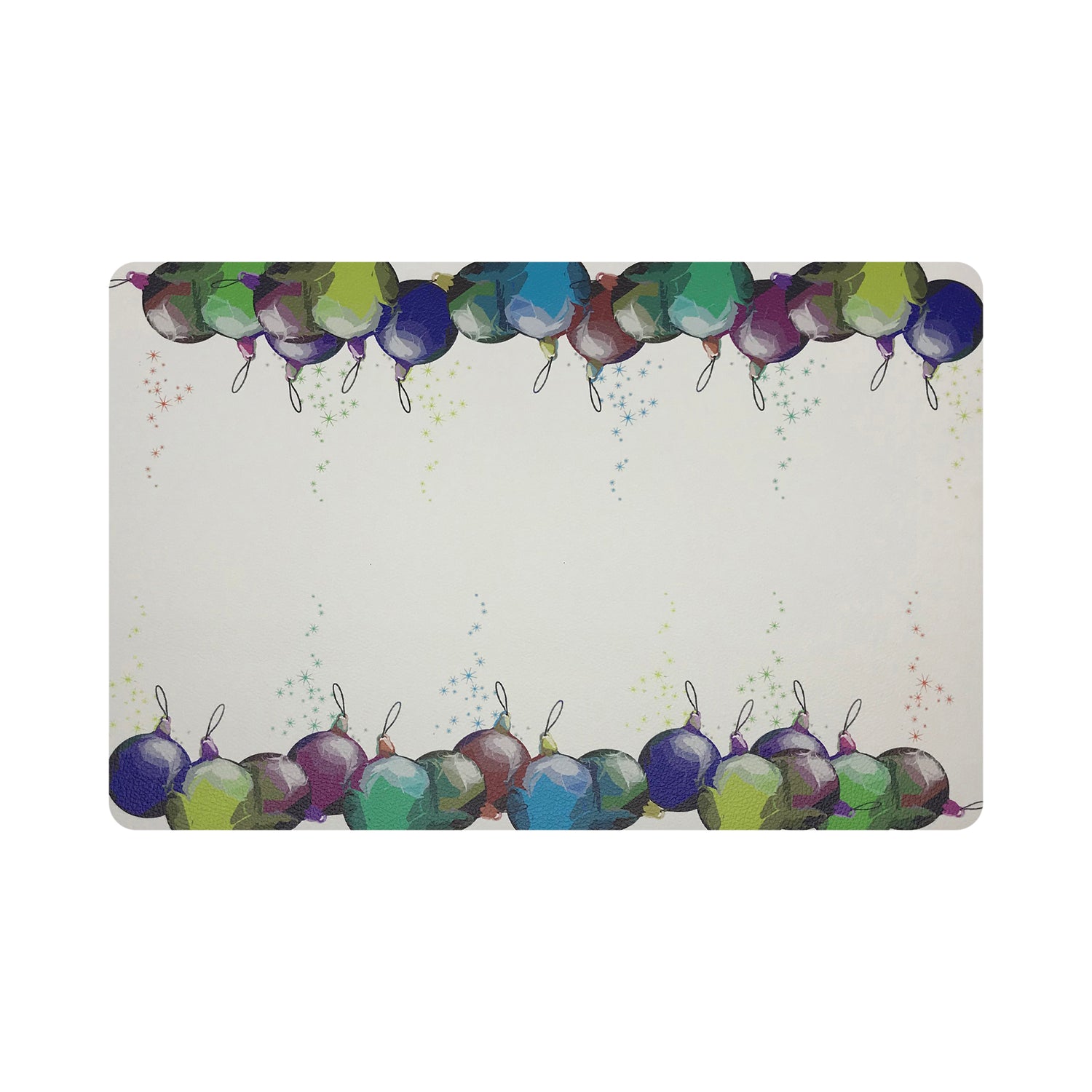 XMAS ORNAMENTS WHITE 17.5" Rectangle Pebble Placemat, Set Of 4 - nicolettemayer.com