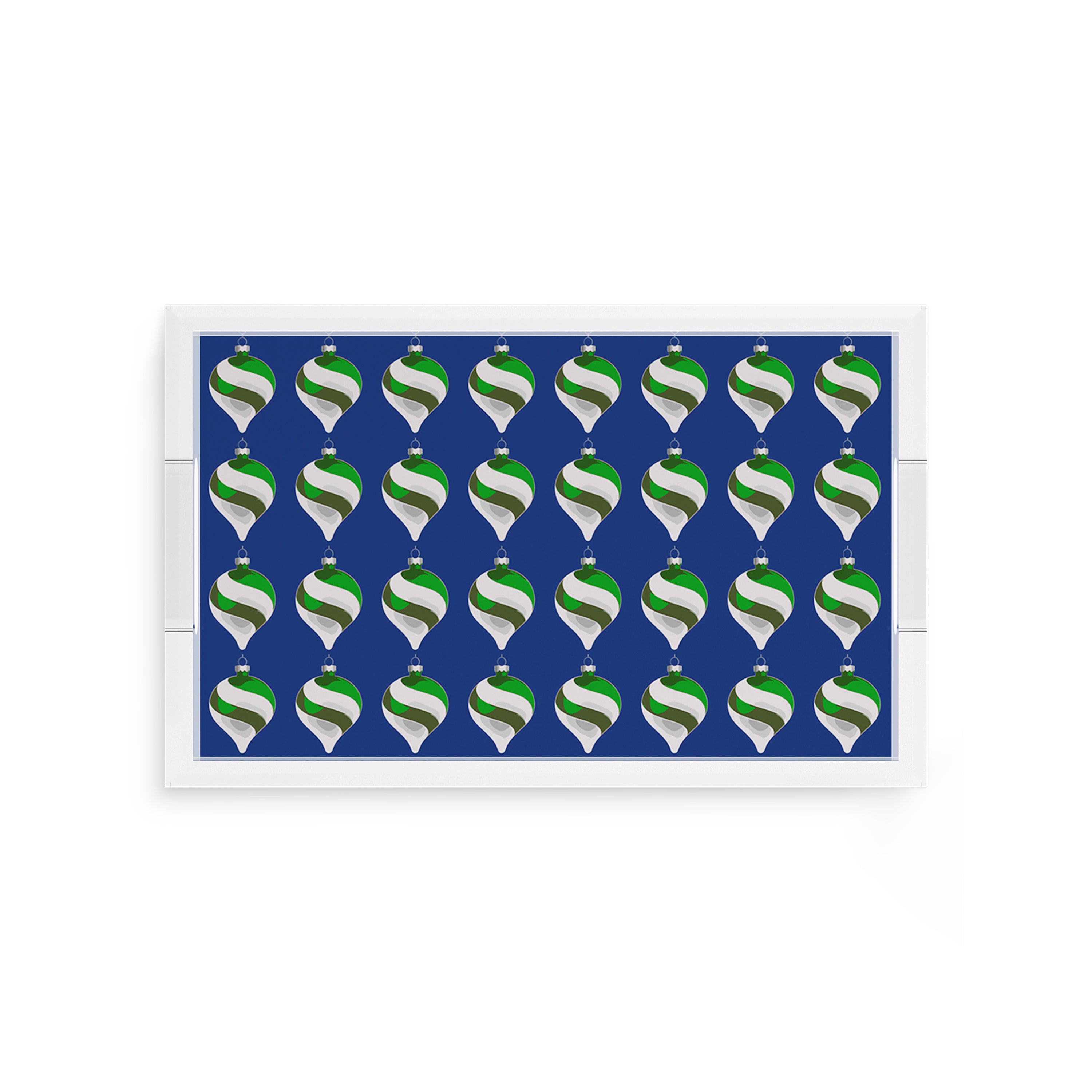 Xmas Ornaments Blue 12.5X7.75 Acrylic Tray - nicolettemayer.com