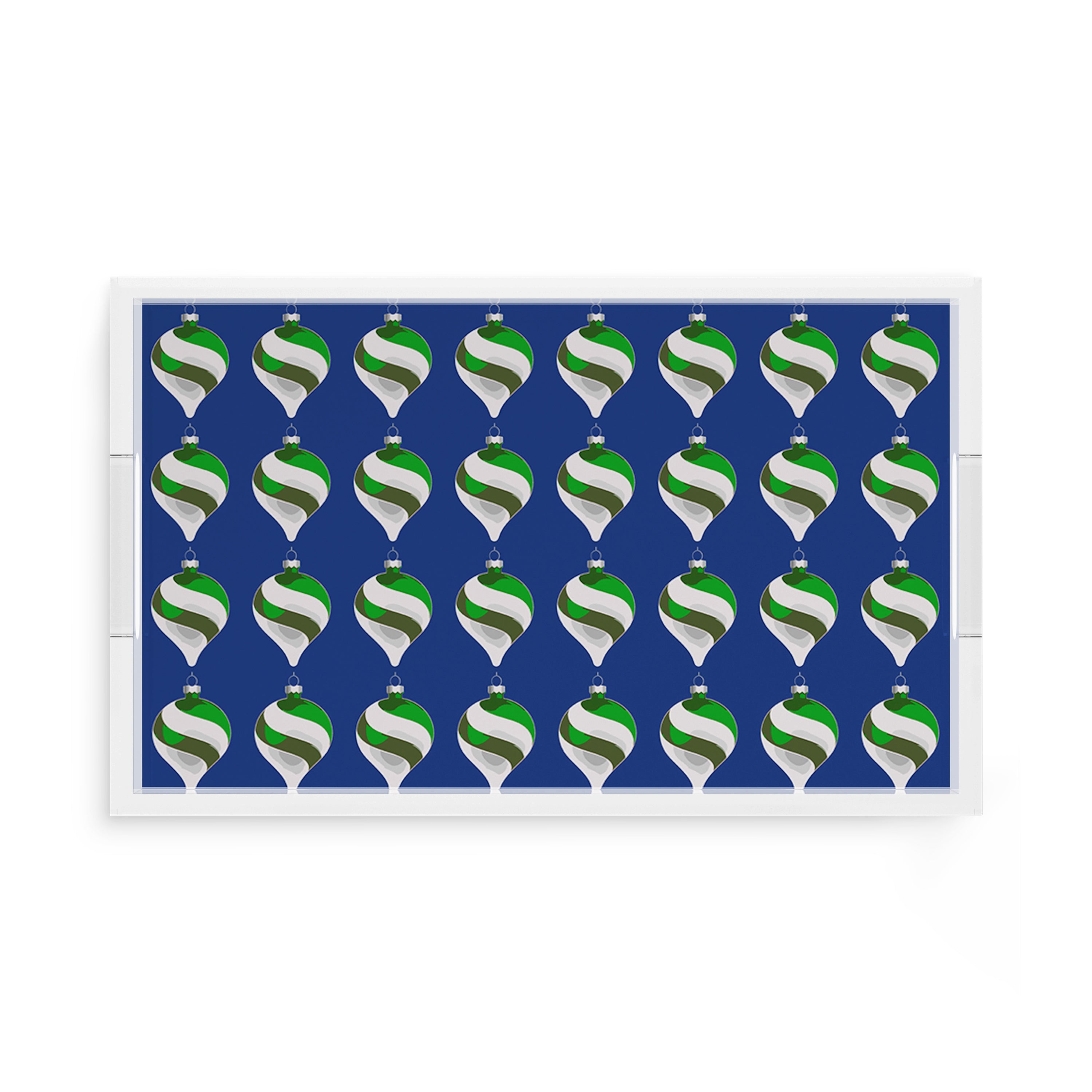 Xmas Ornaments Blue 17X10.5 Acrylic Tray - nicolettemayer.com