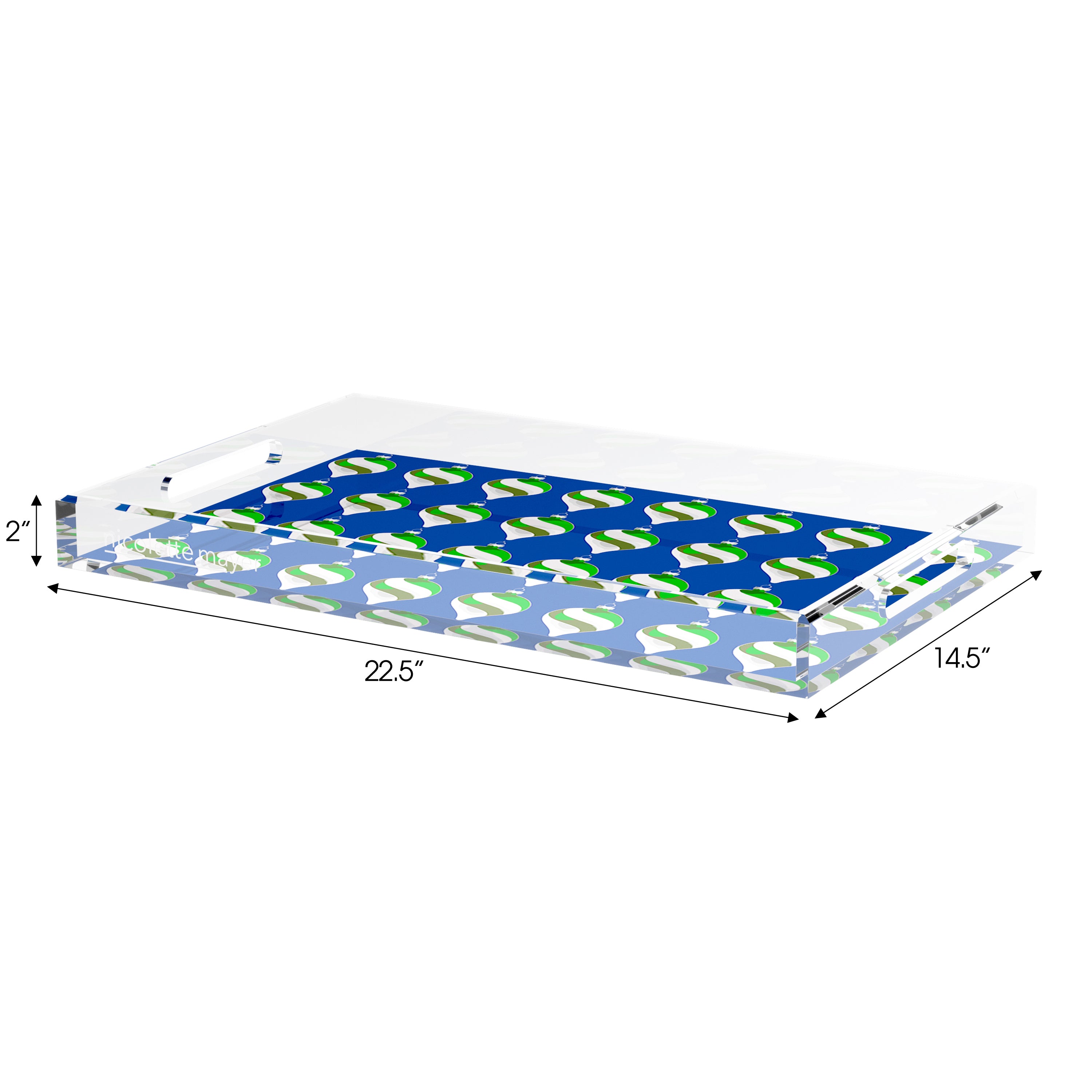 Xmas Ornaments Blue 22.5X14.5 Acrylic Tray - nicolettemayer.com