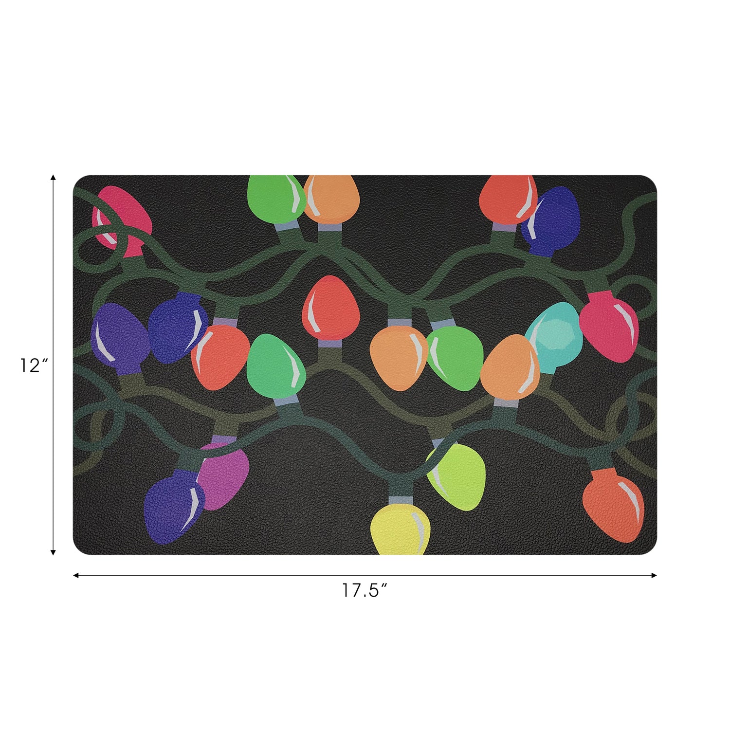 Xmas Tangle Black 17.5" Rectangle Pebble Placemat, Set Of 4 - nicolettemayer.com