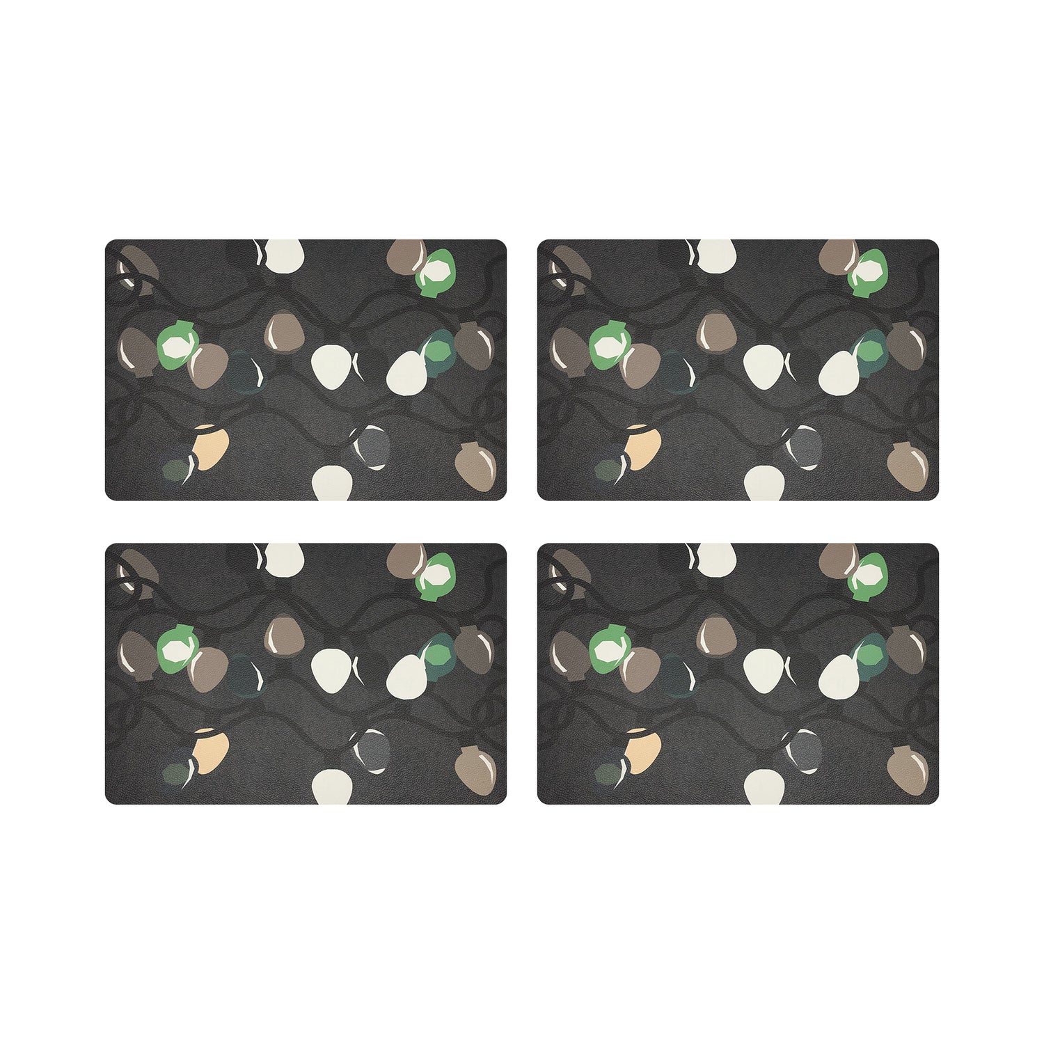 XMAS TANGLE DEEP GREENS 17.5" Rectangle Pebble Placemat, Set Of 4 - nicolettemayer.com