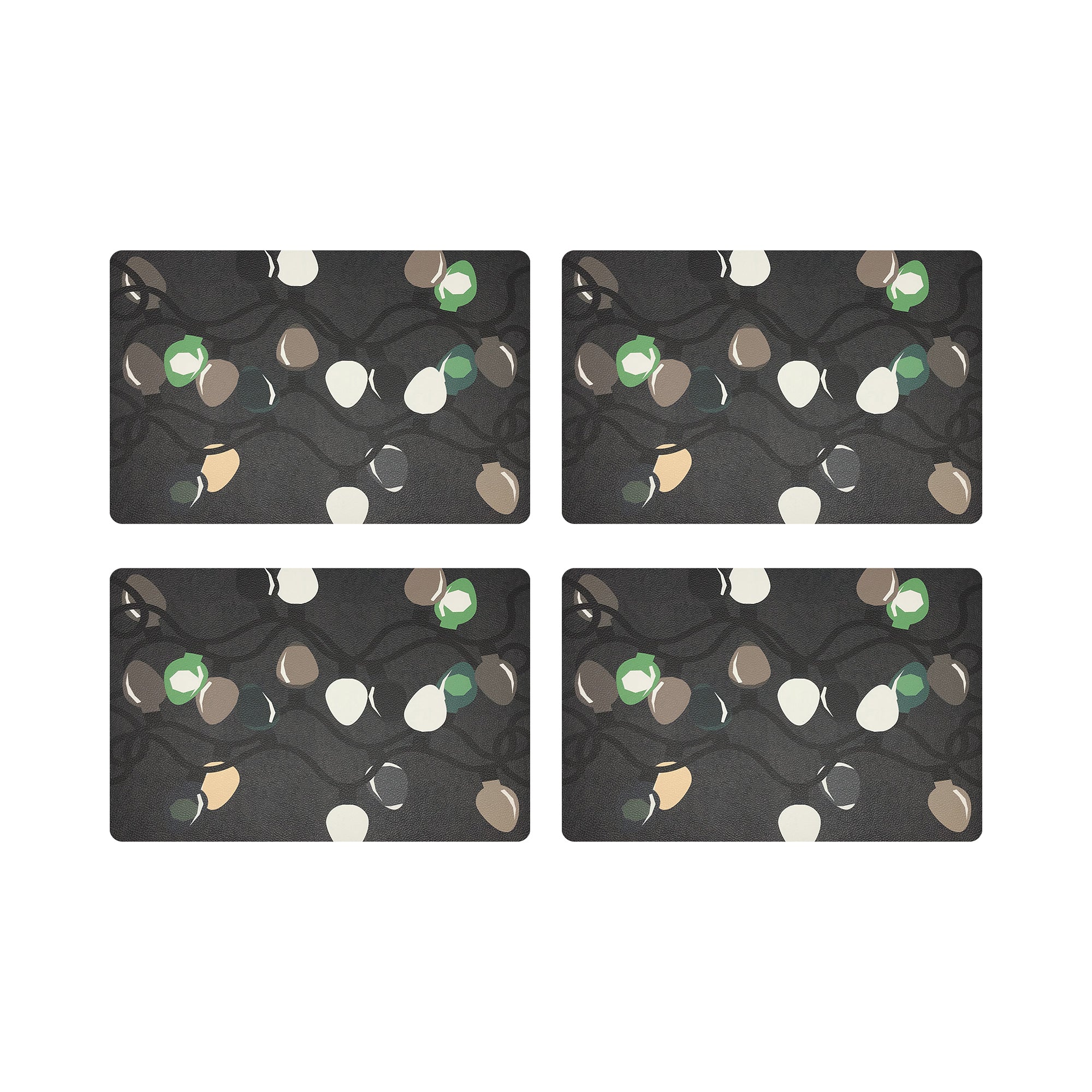 XMAS TANGLE DEEP GREENS 17.5" Rectangle Pebble Placemat, Set Of 4 - nicolettemayer.com