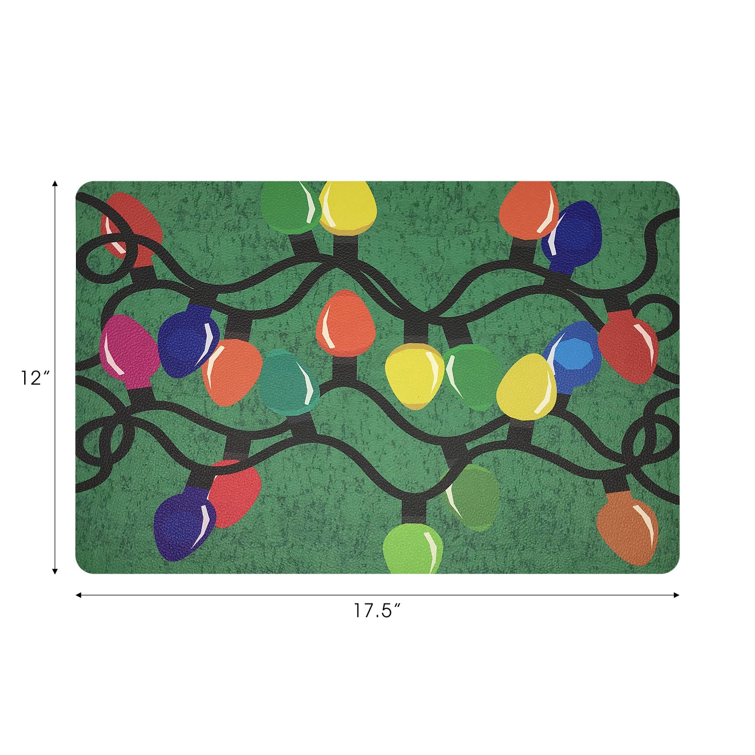 XMAS TANGLE GREEN 17.5" Rectangle Pebble Placemat, Set Of 4 - nicolettemayer.com