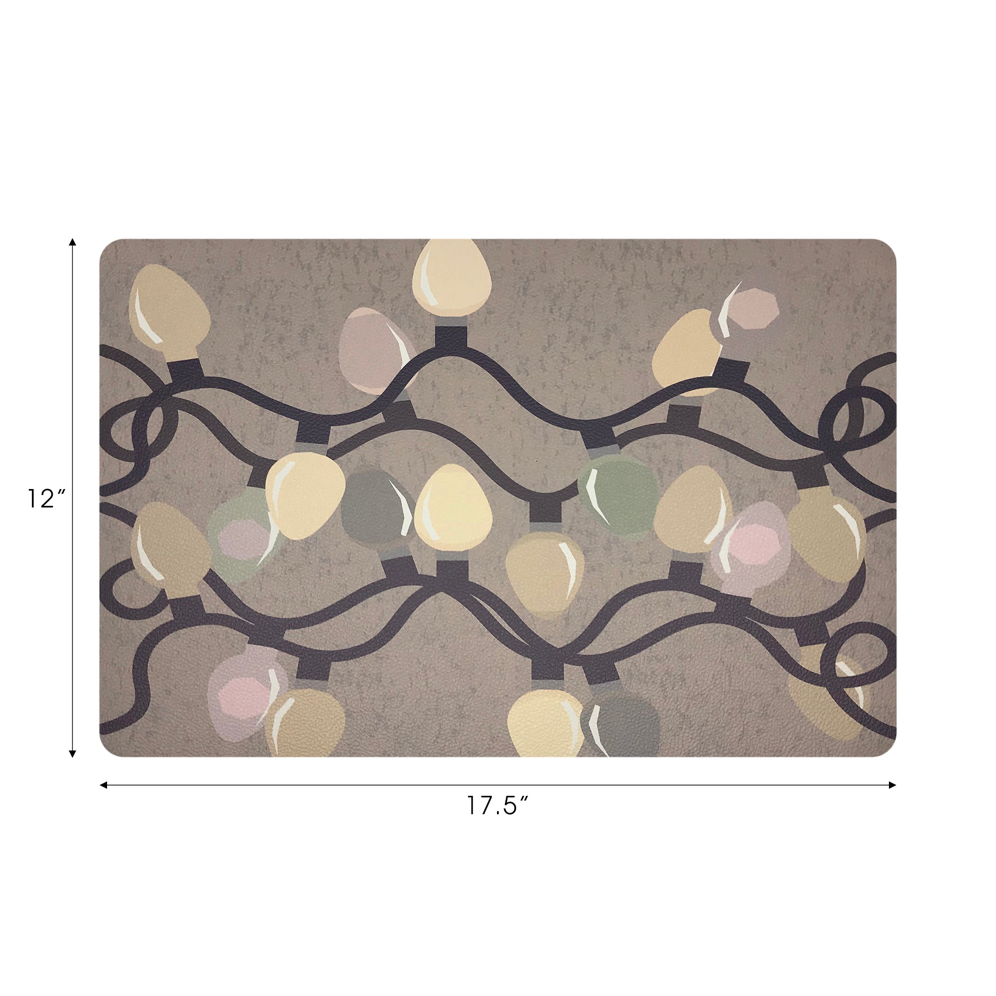 XMAS TANGLE NEUTRAL 17.5" Rectangle Pebble Placemat, Set Of 4 - nicolettemayer.com