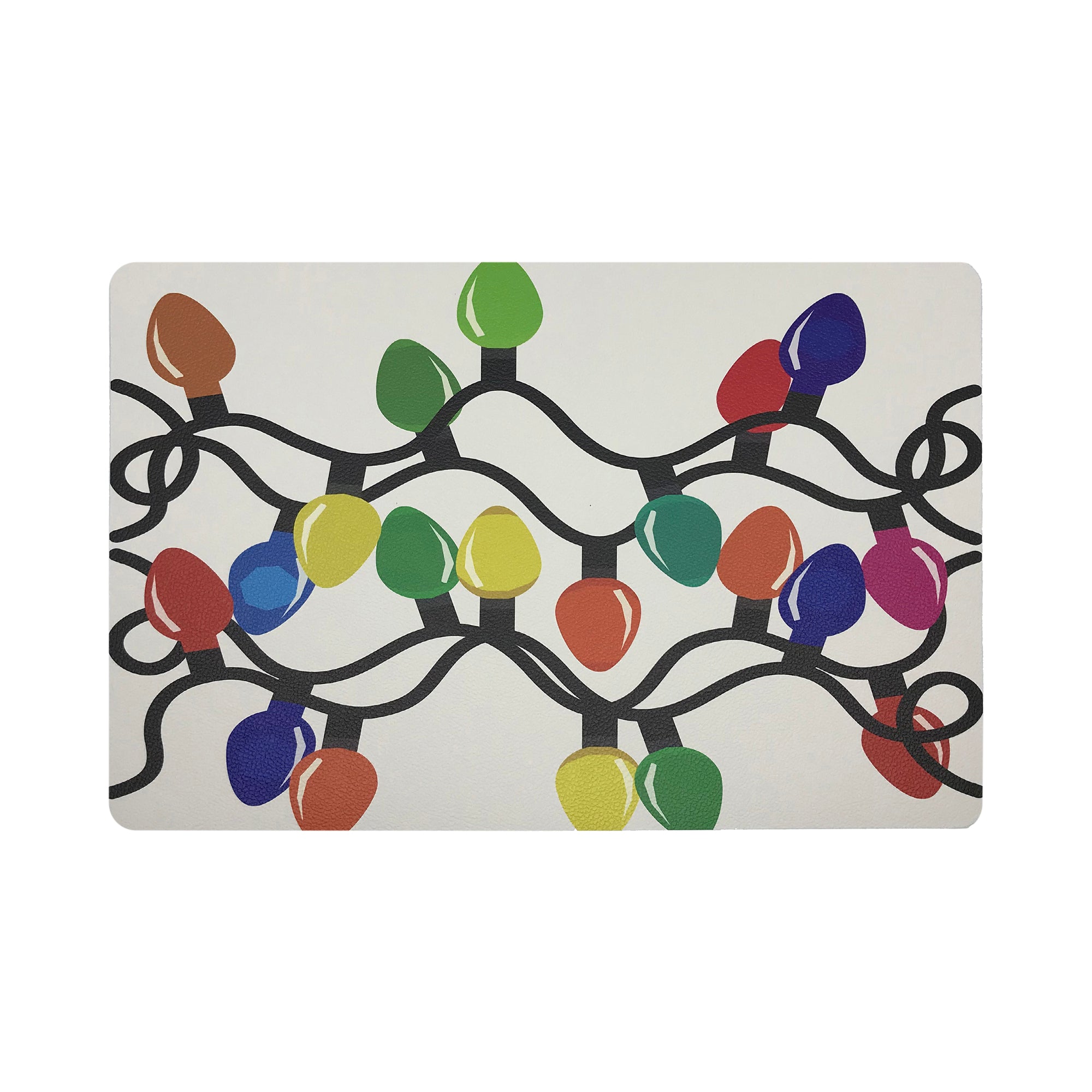 Xmas Tangle Primaries Vegan Leather Rectangle Pebble Placemat - nicolettemayer.com