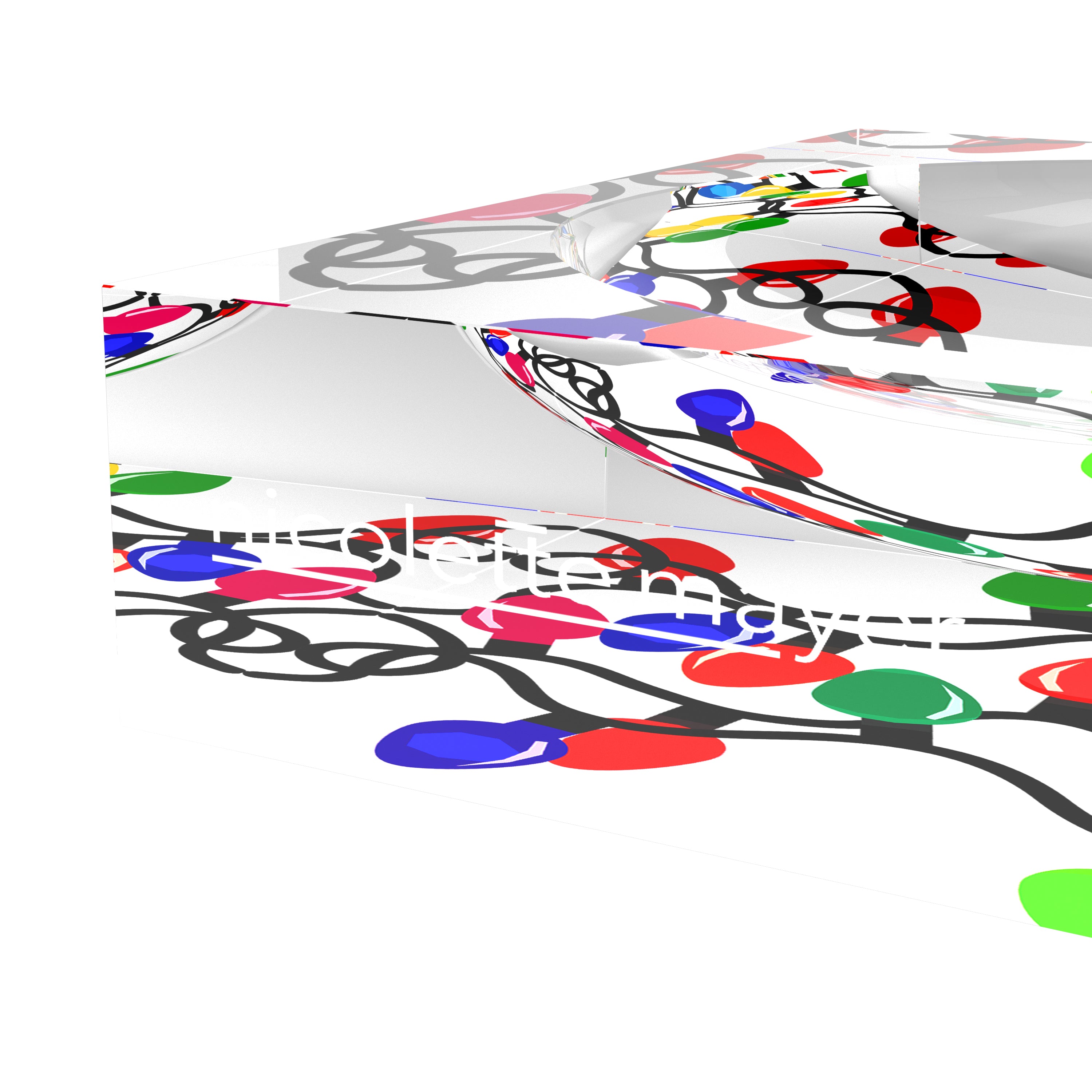 Récipient à bonbons en acrylique Xmas Tangle Primaries