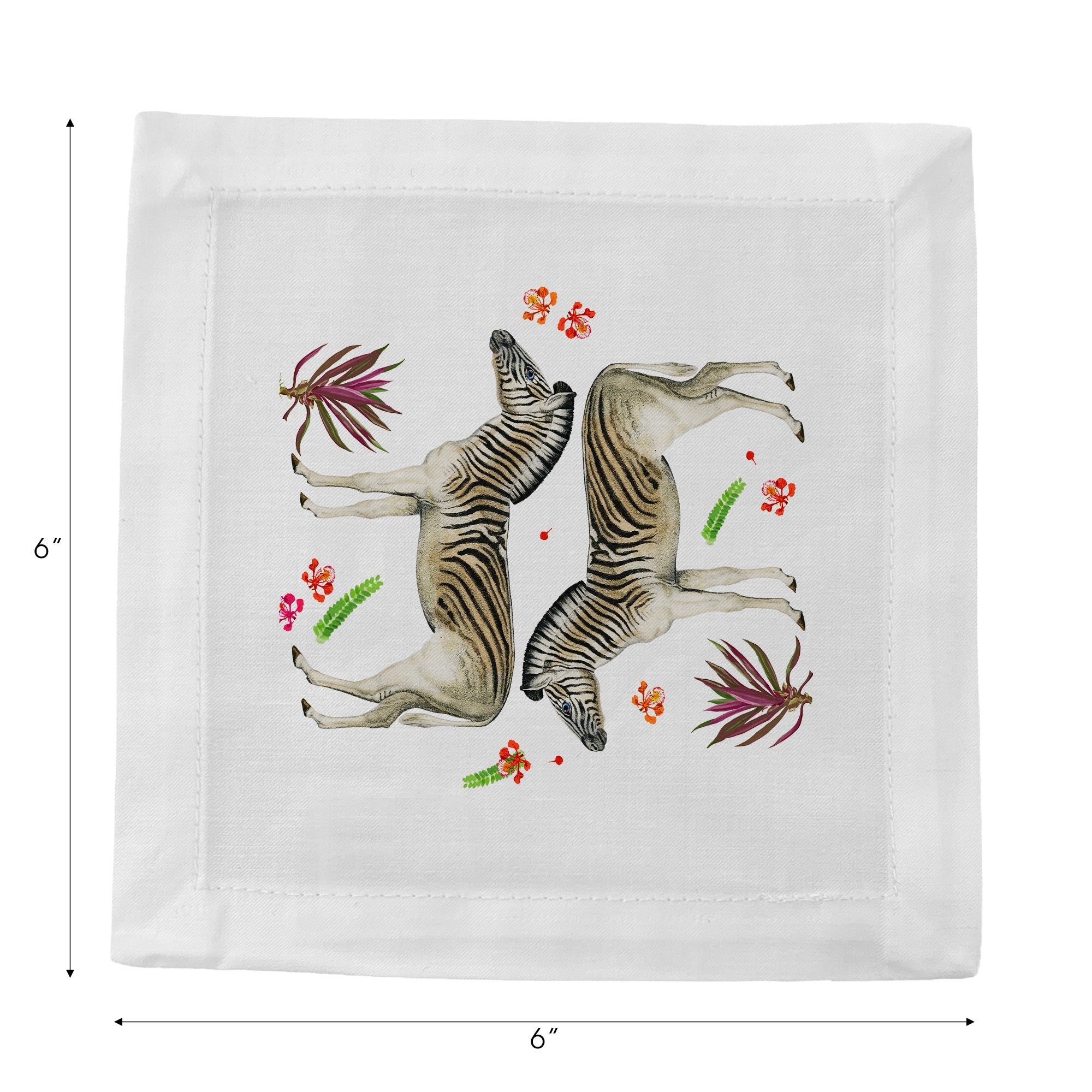Zebra Seeing Double Cotton Sateen Cocktail Napkins - nicolettemayer.com