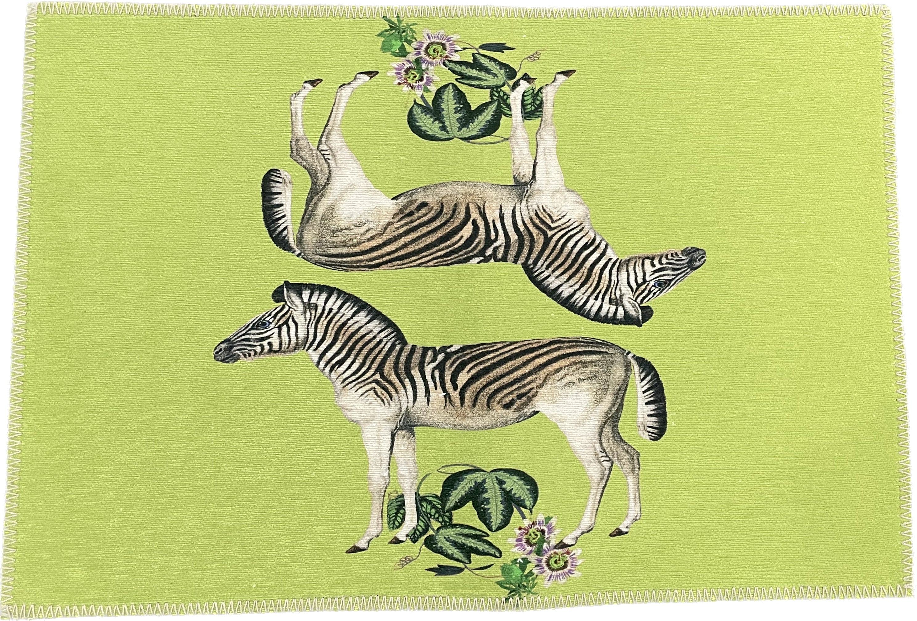 Zebra Seeing Double Tang Chenille Washables Rug
