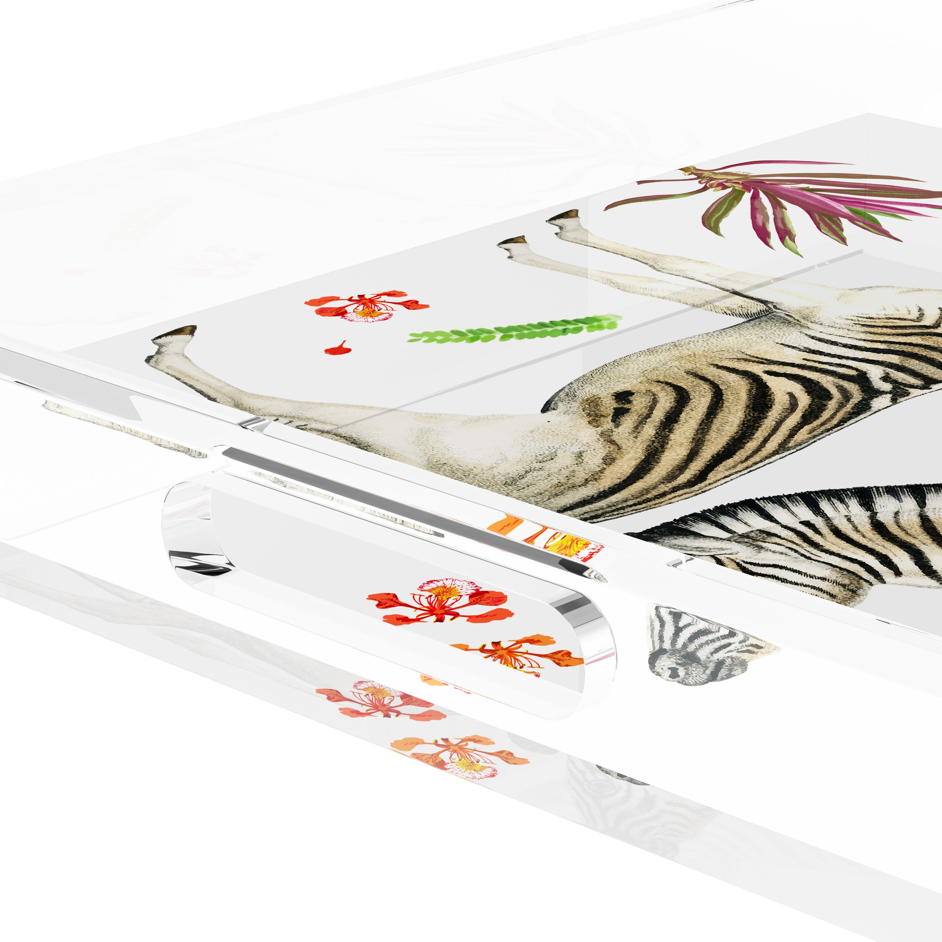 Zebra Seeing Double 18X18 Acrylic Tray - nicolettemayer.com