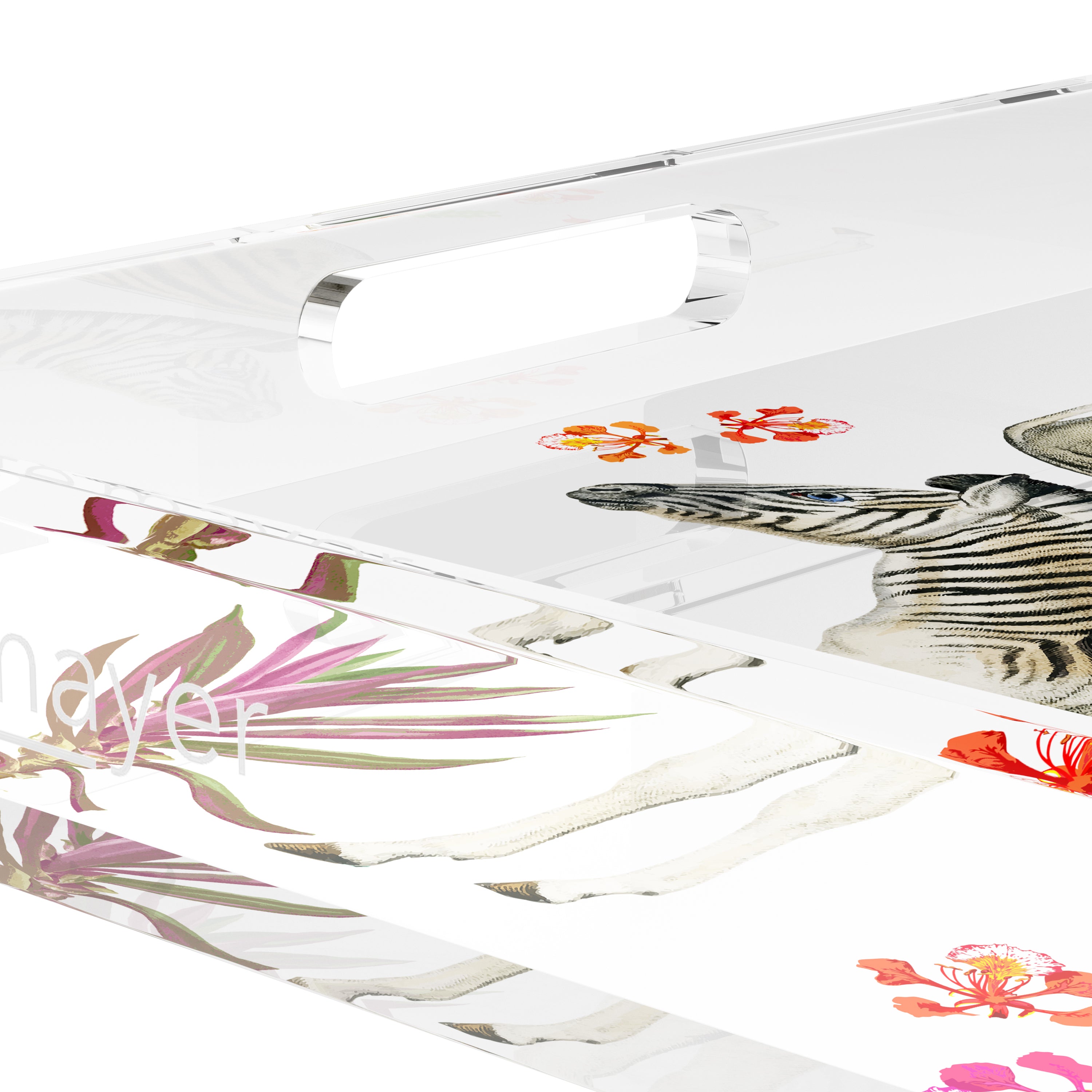 Zebra Seeing Double 18X18 Acrylic Tray - nicolettemayer.com