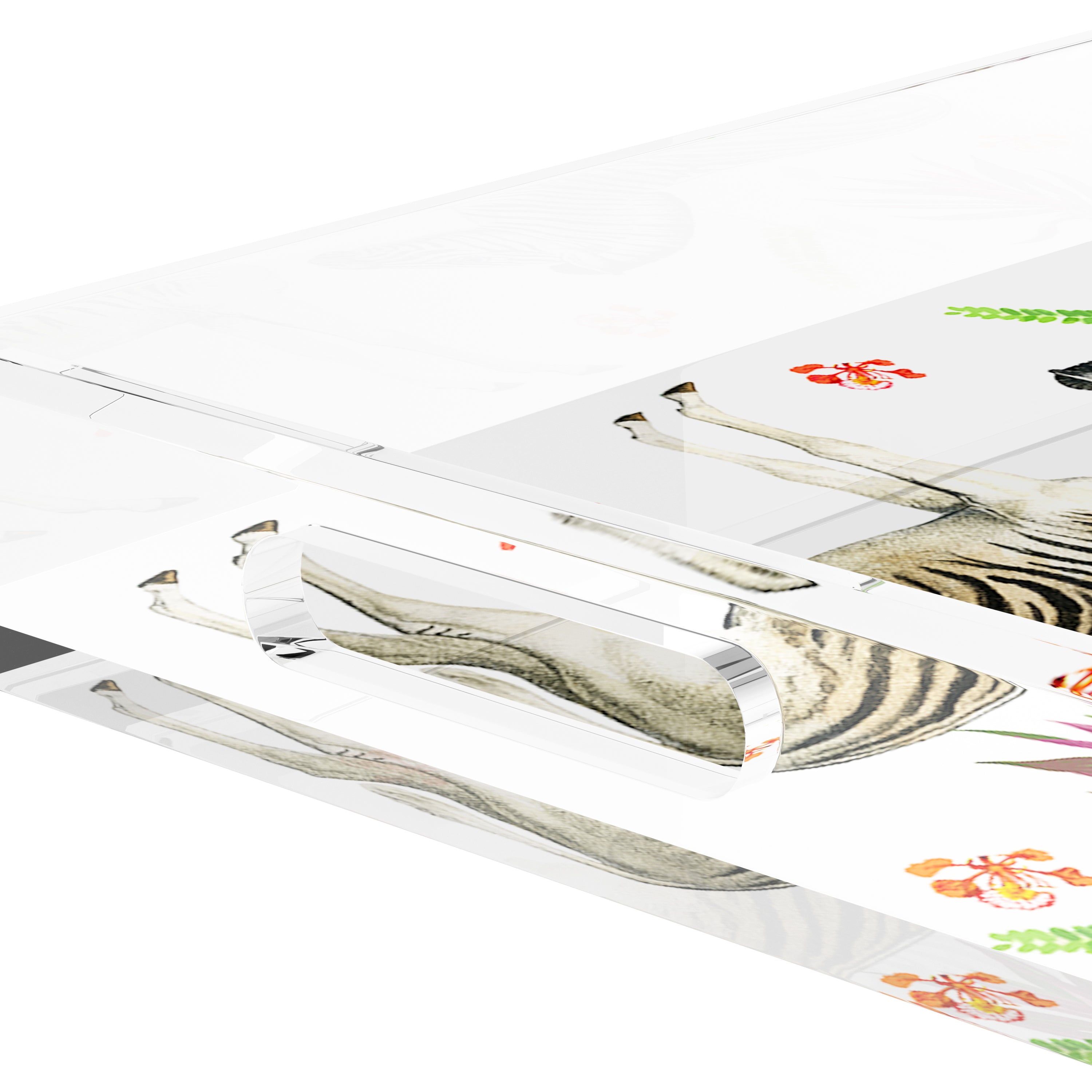 Zebra Seeing Double 12.5X7.75 Acrylic Tray - nicolettemayer.com