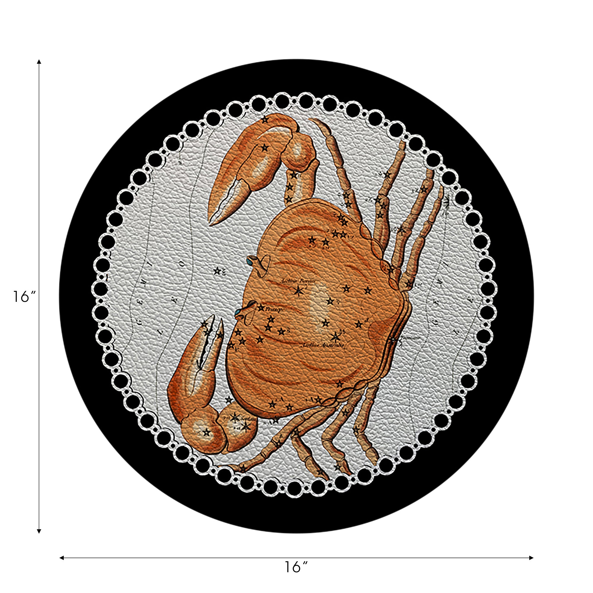 Galet rond noir Zodiac Cancer 16