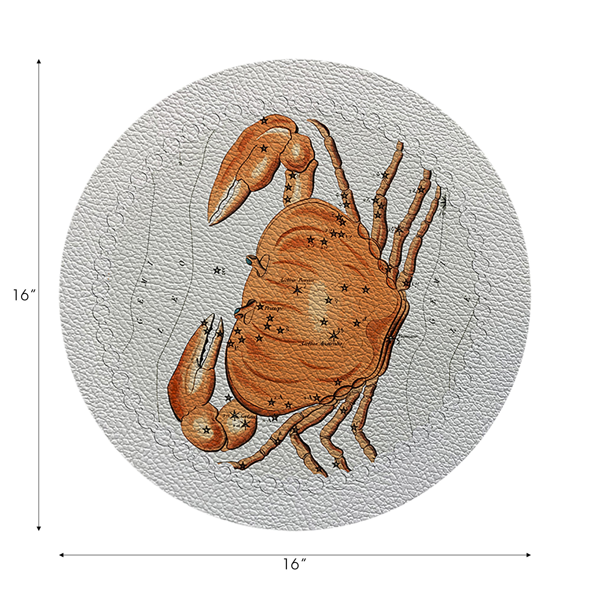Lot de 4 sets de table ronds blancs Zodiac Cancer 40,6 cm