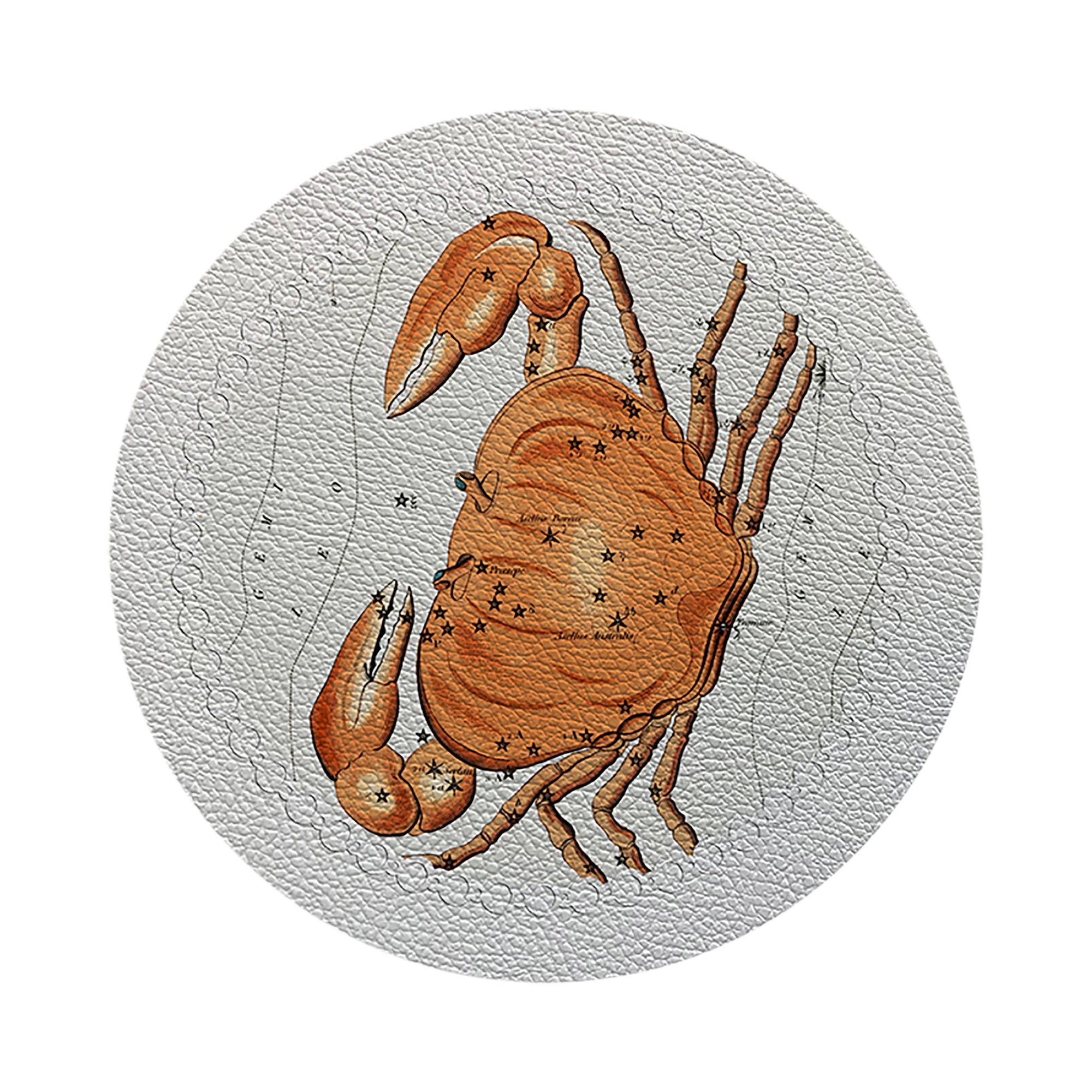 Zodiac Cancer White 16" Round Pebble Placemats, Set of 4 - nicolettemayer.com