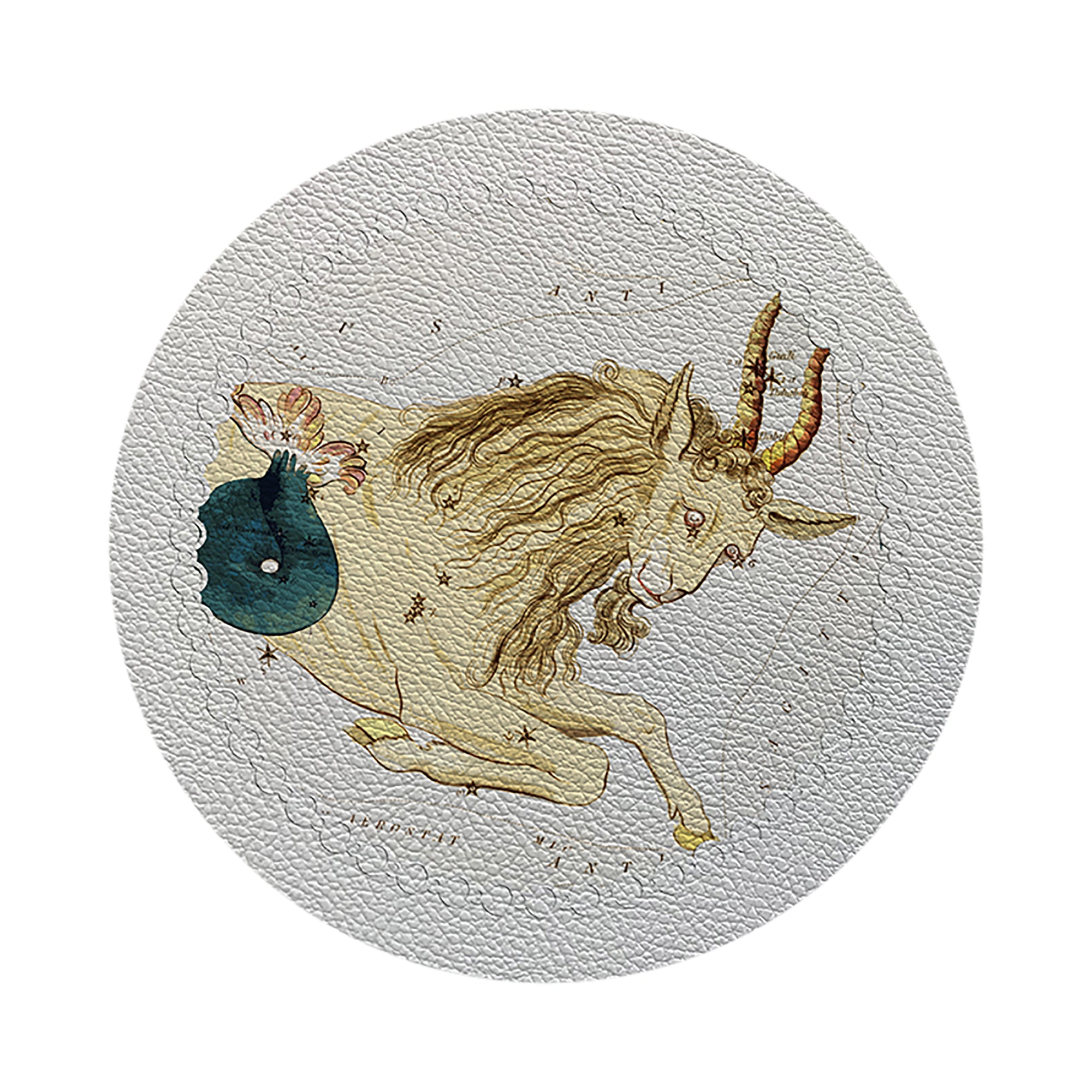 Zodiac Capricon White 16" Round Pebble Placemats, Set of 4 - nicolettemayer.com