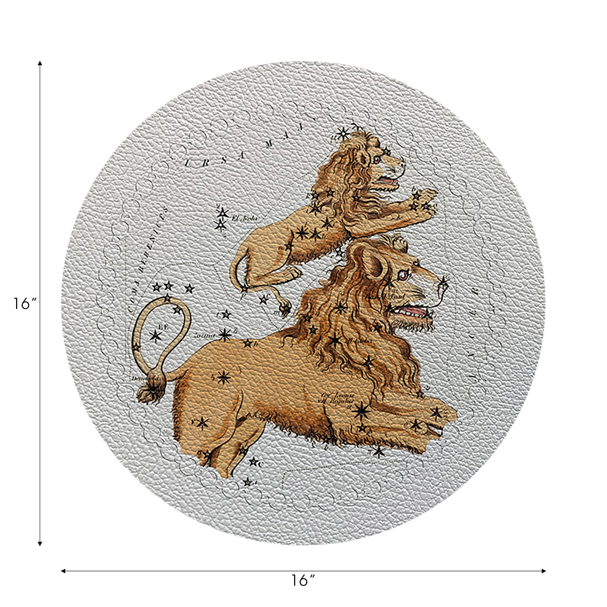 Lot de 4 sets de table ronds en galets blancs Zodiac Leo de 40 cm