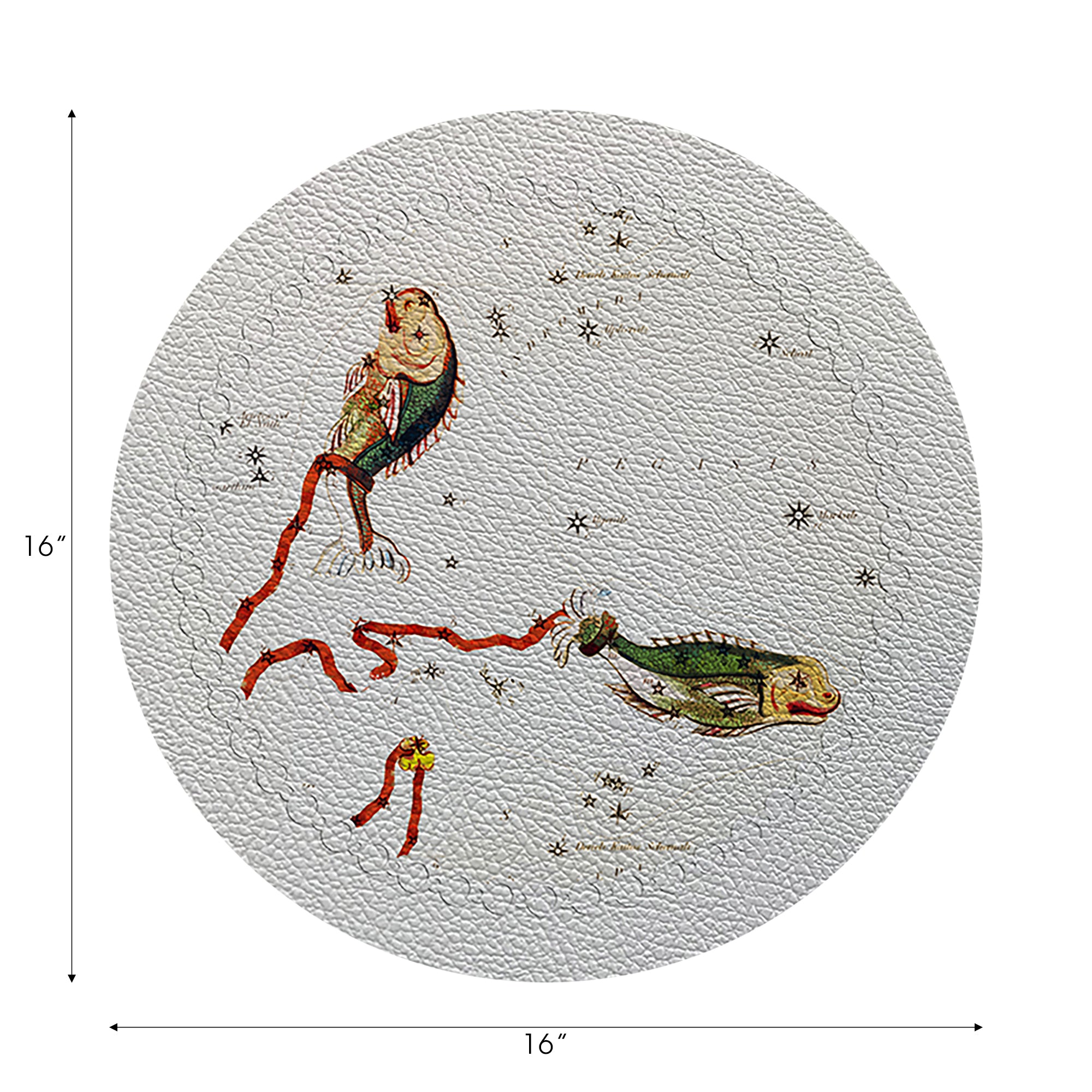 Lot de 4 sets de table ronds blancs Zodiac Poissons 40 cm