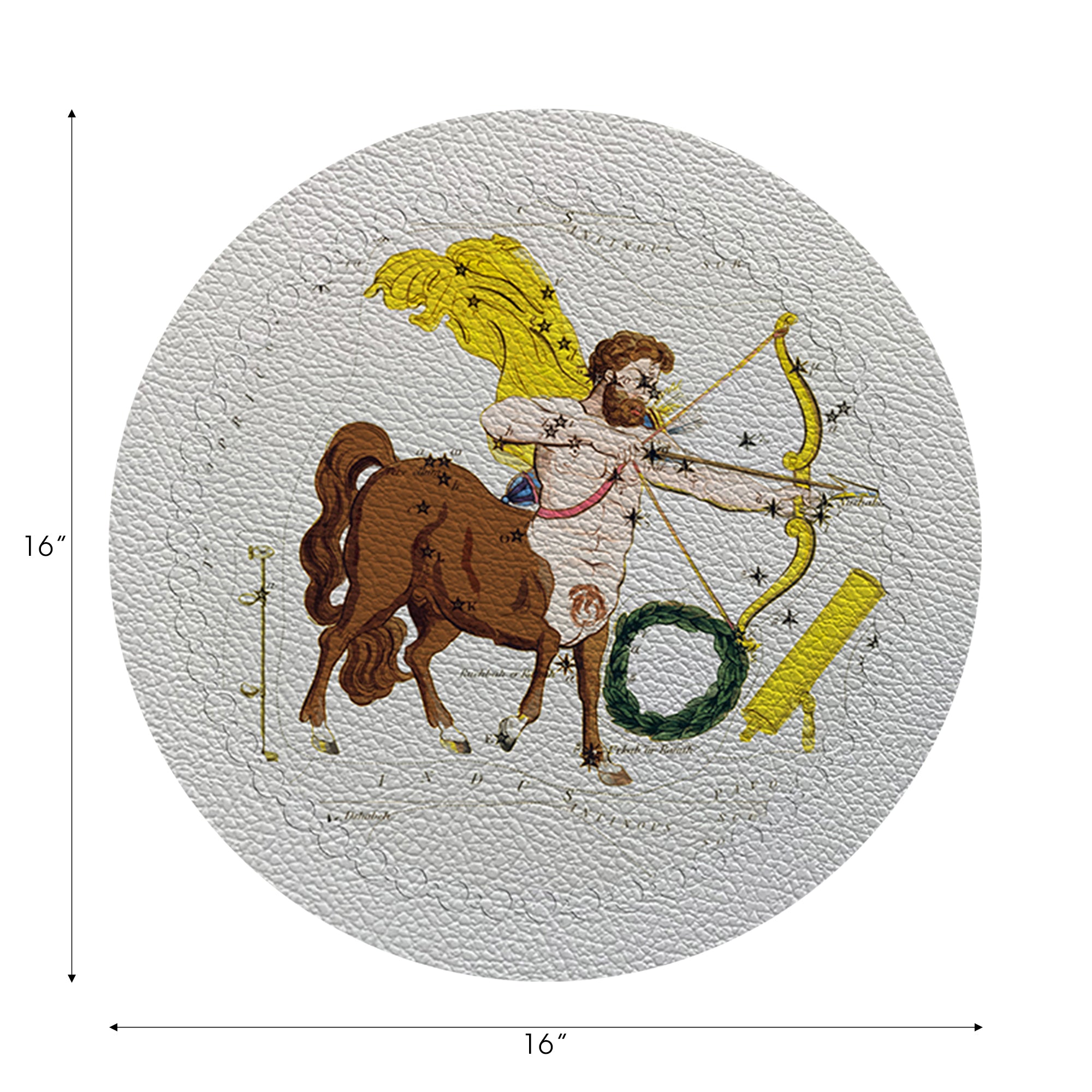 Lot de 4 sets de table ronds en galets blancs Zodiac Sagitarius, 40 cm