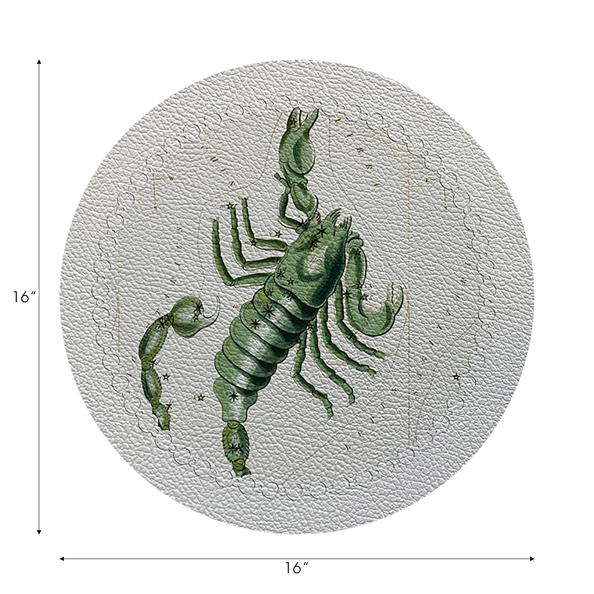 Ensemble de 4 sets de table ronds en galets blancs Zodiac Scorpion 40 cm