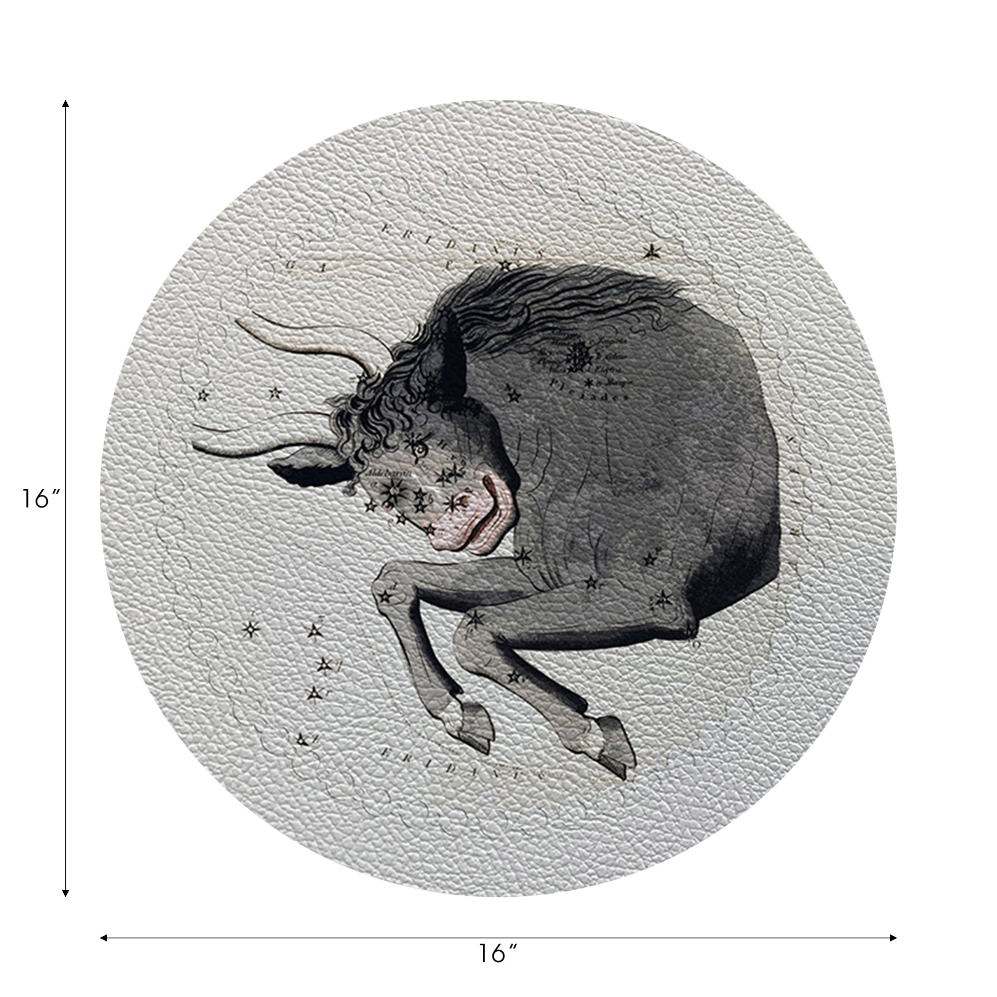 Zodiac Taurus White 16" Round Pebble Placemats, Set of 4 - nicolettemayer.com