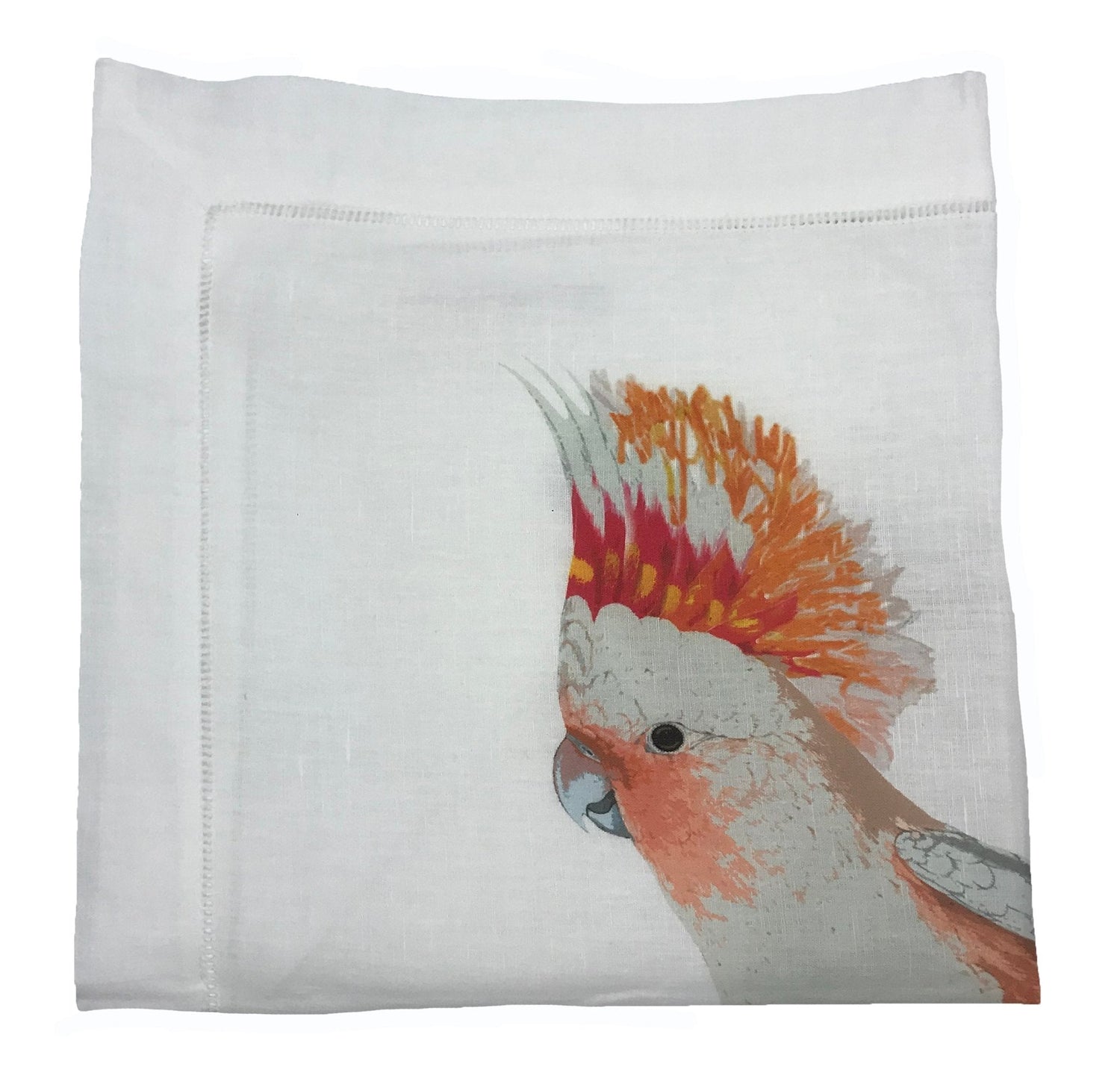 Cockatoo 22"X22" HEMSTITCH DINNER NAPKIN, SET OF 4 - nicolettemayer.com