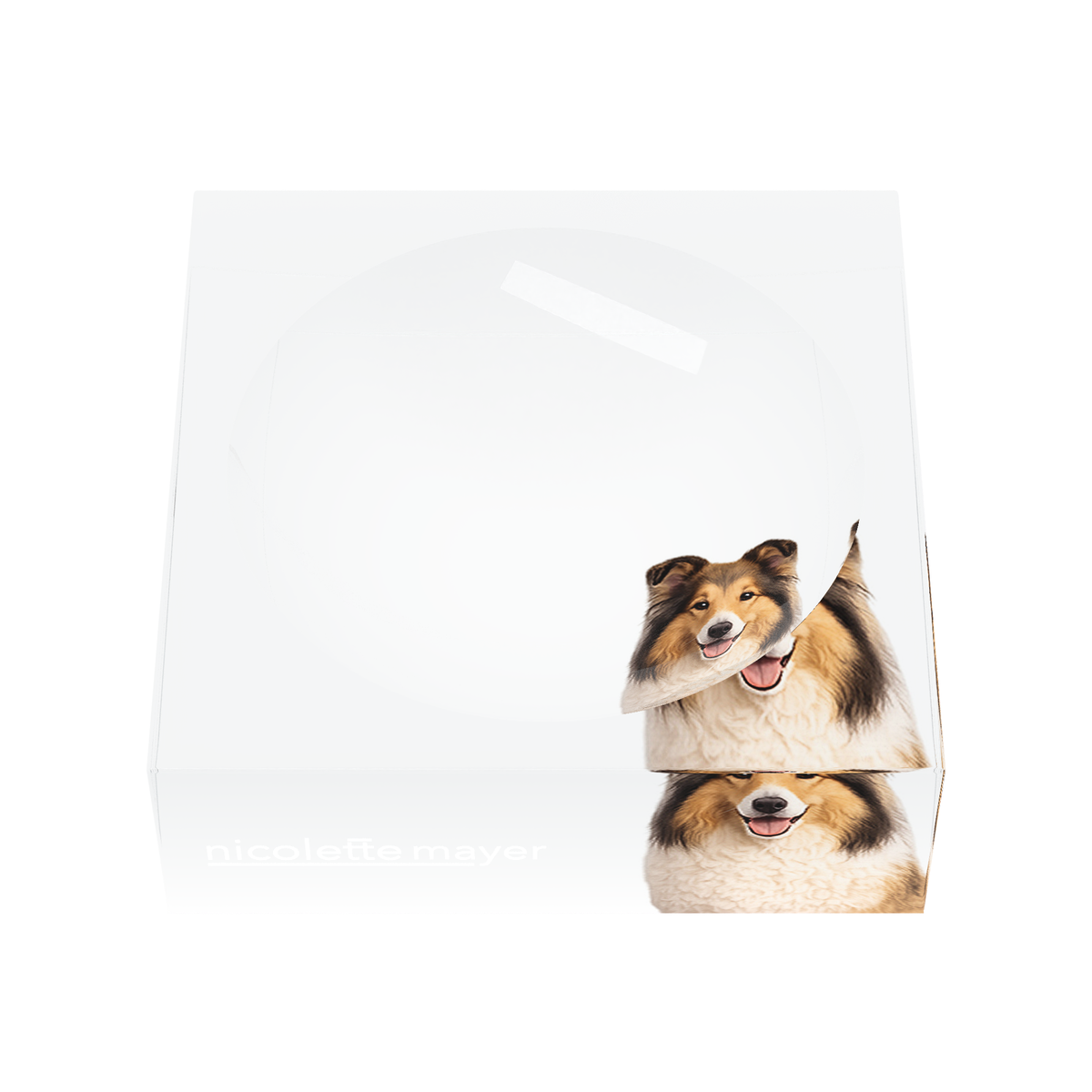 Collie Dog Acrylic Candy Catchall Dish, front, by Nicolette Mayer