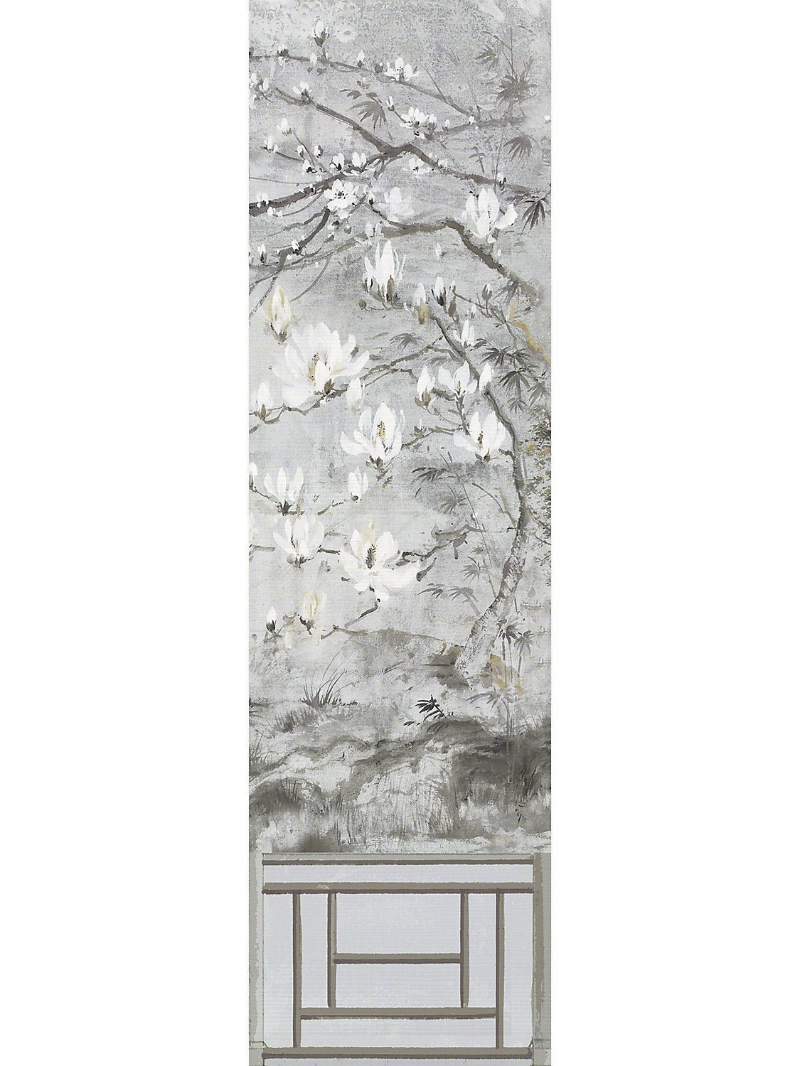 Crested Crane Silver Gold Wallpaper Panel 6 - nicolettemayer.com