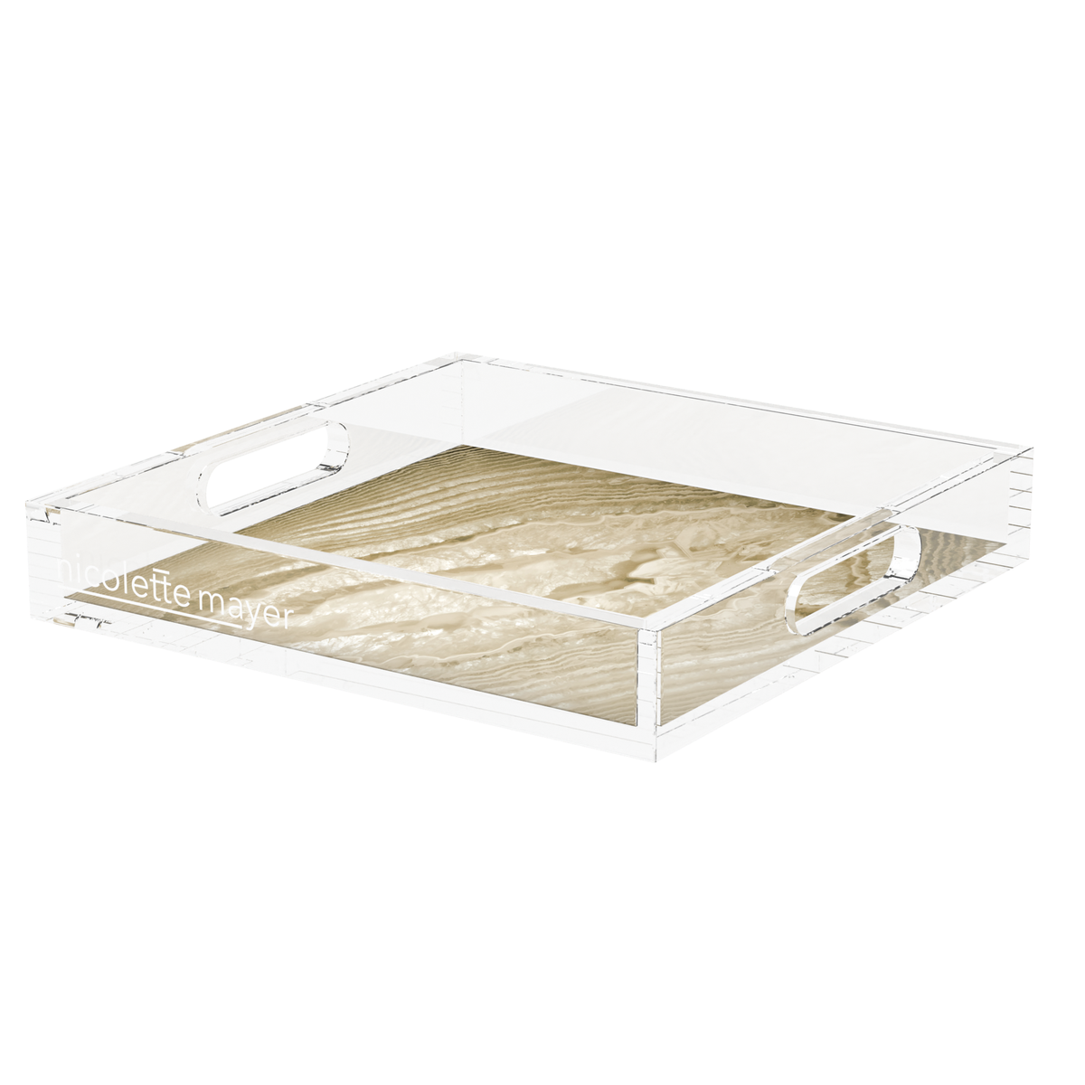 Crystal Dark Gold Acrylic Decorative Tray, 12 x 12 in., 15 x 15 in., 18 x 18 in. by Nicolette Mayer