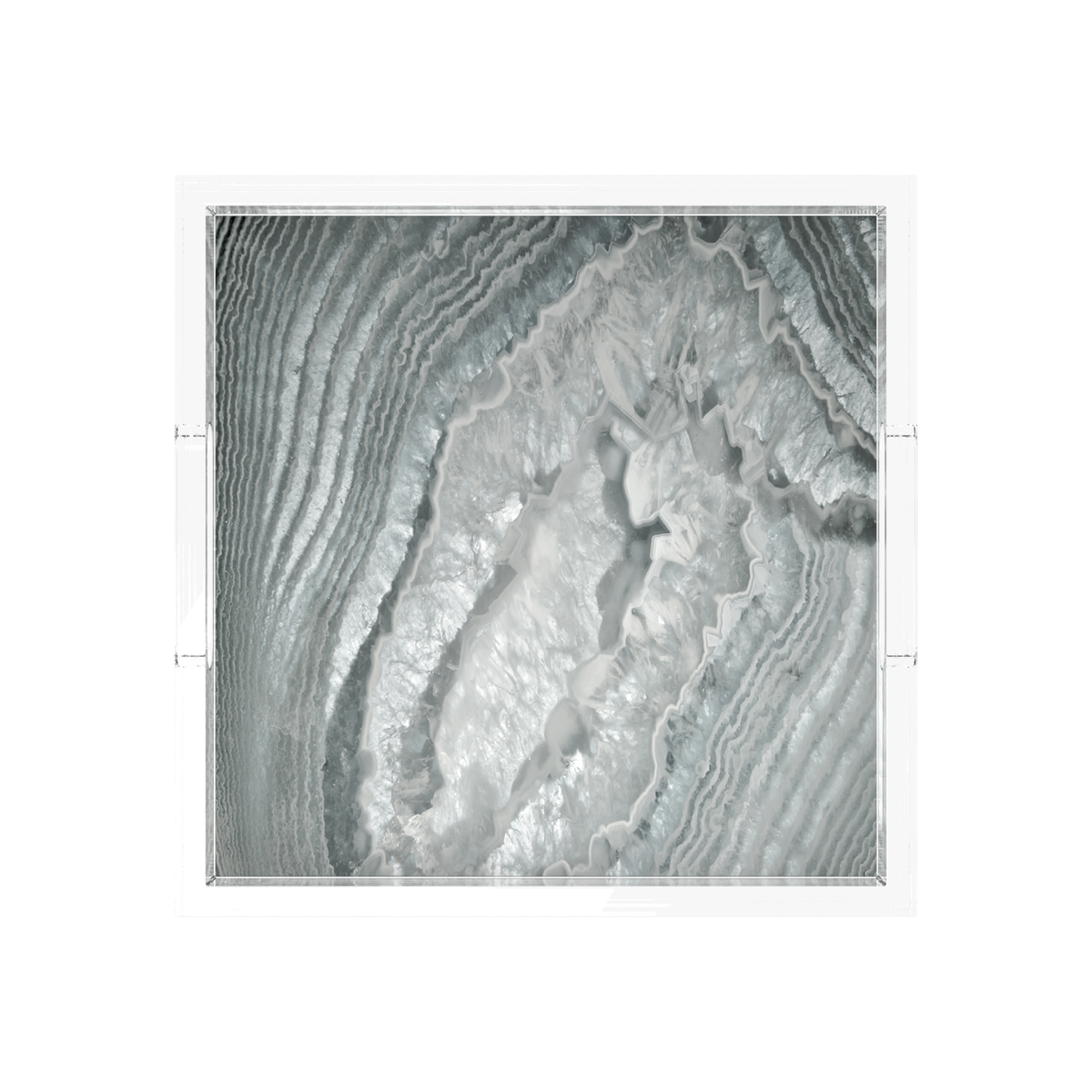Crystal Platinum Acrylic Decorative Tray, 12 x 12 in., 15 x 15 in., 18 x 18 in. by Nicolette Mayer