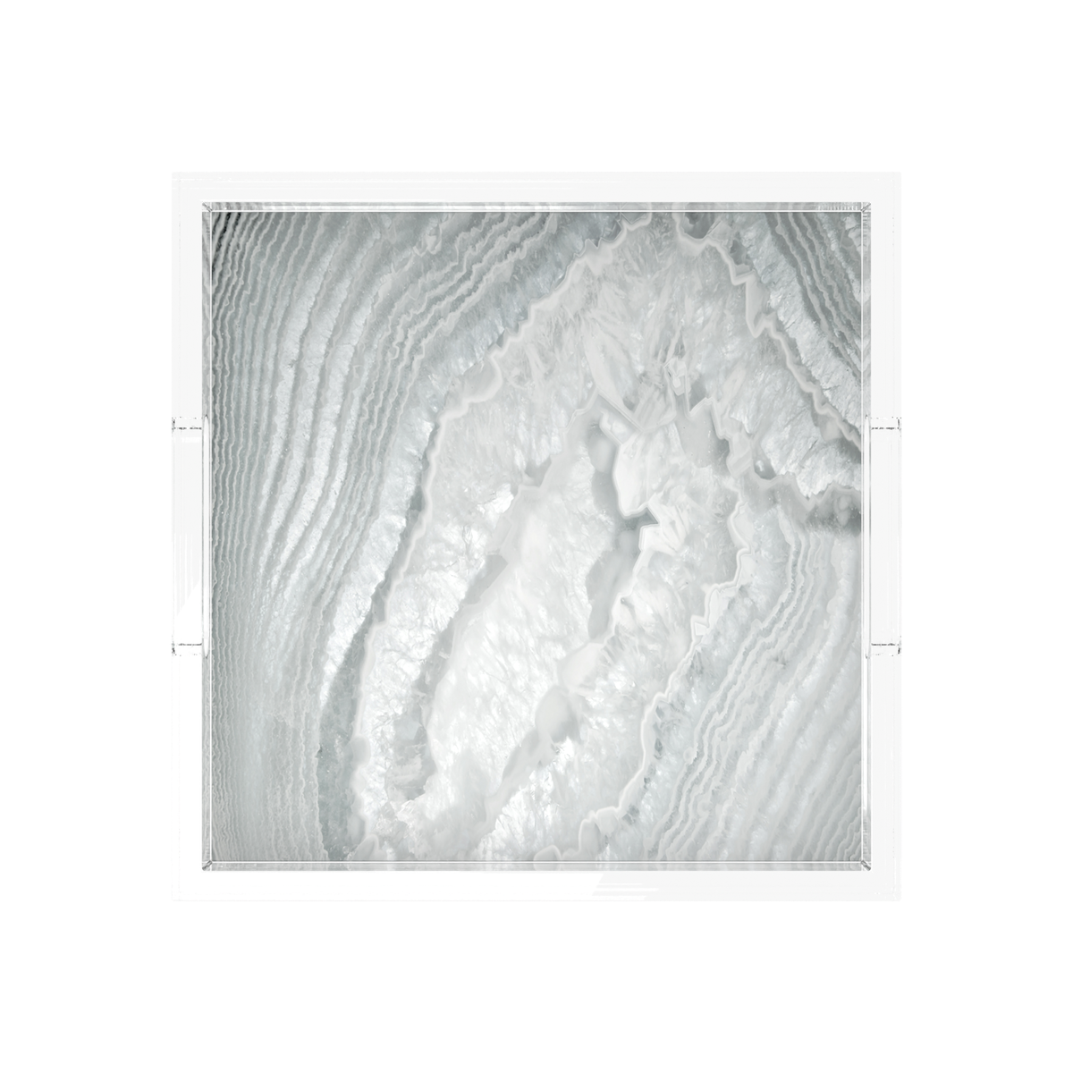 Crystal White Acrylic Decorative Tray, 12 x 12 in., 15 x 15 in., 18 x 18 in. by Nicolette Mayer