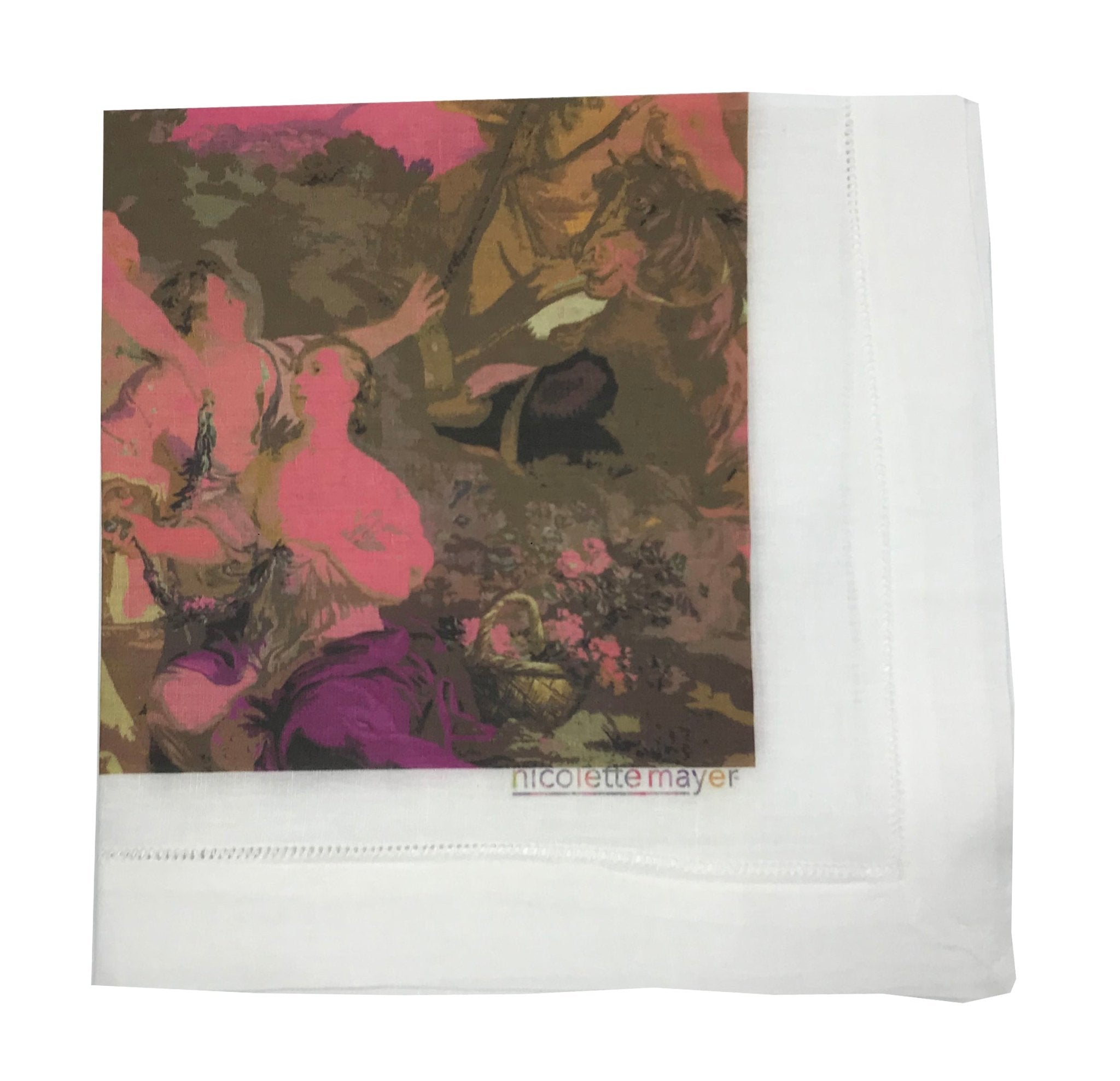 CYPRUS PICNIC POP PINK 22"X22" HEMSTITCH DINNER NAPKIN, SET OF 4 - nicolettemayer.com
