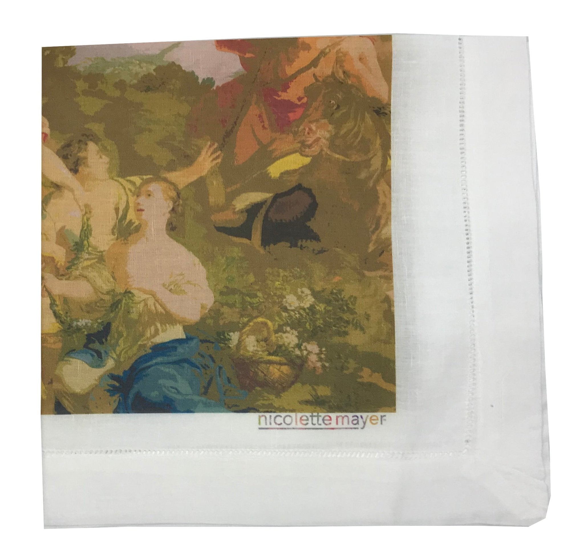 CYPRUS PICNIC VINTAGE 22"X22" HEMSTITCH DINNER NAPKIN, SET OF 4 - nicolettemayer.com
