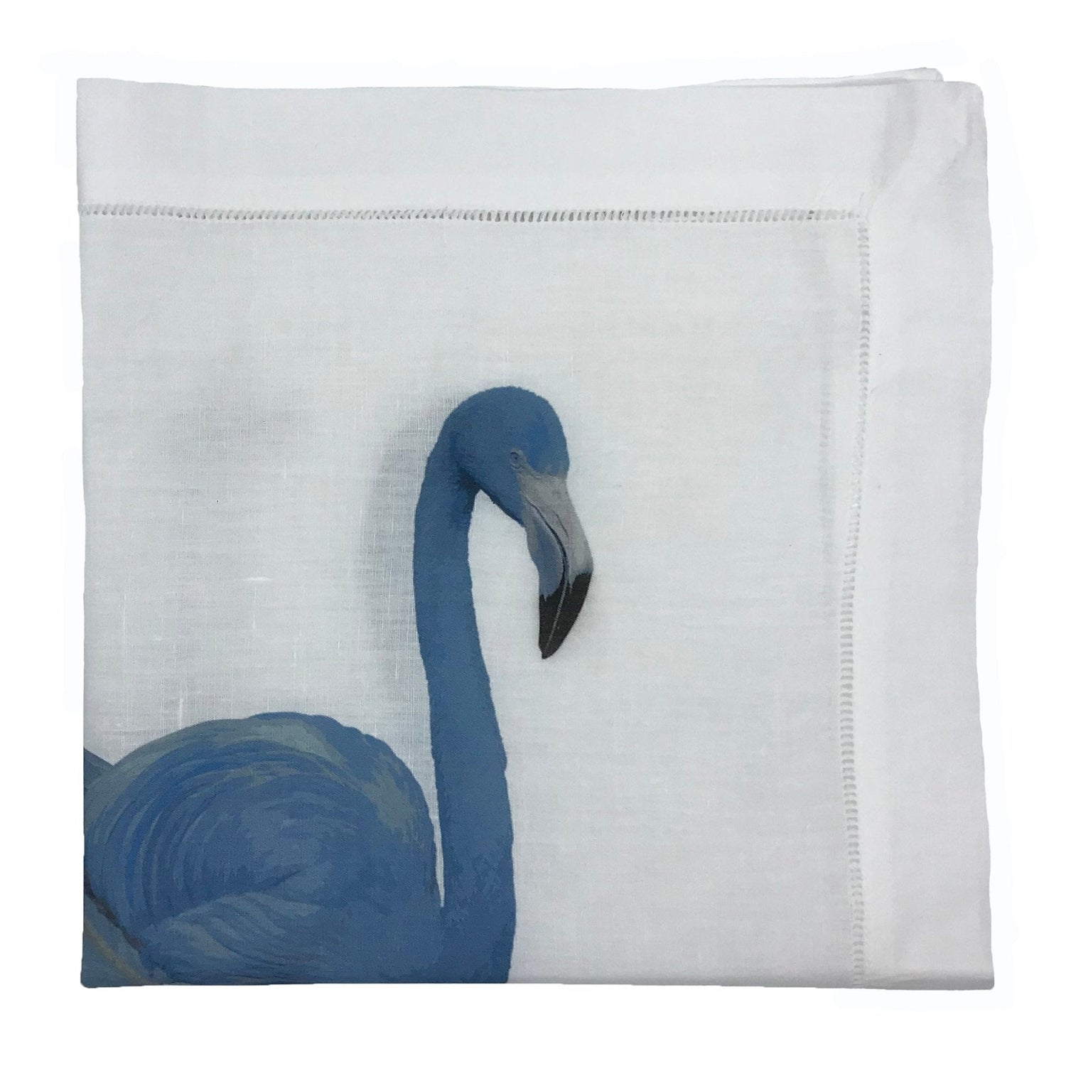 FLAMINGOS IN THE MIRROR BEVERLY 22"X22" HEMSTITCH DINNER NAPKIN, SET OF 4 - nicolettemayer.com