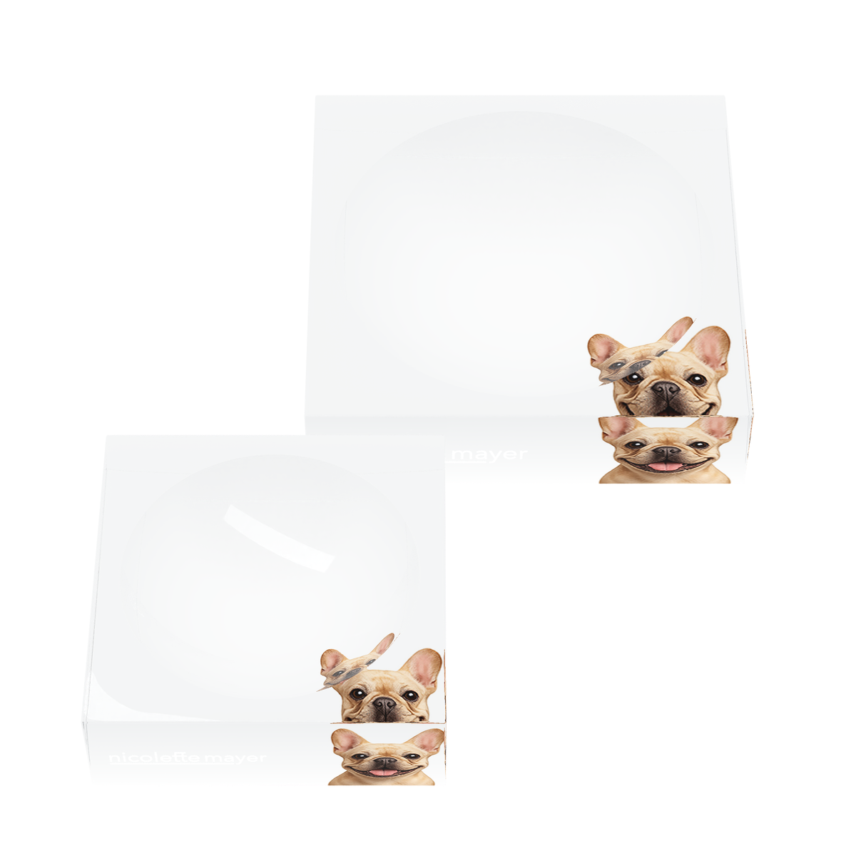 French Bulldog Acrylic Candy Catchall Dish, set of two, by Nicolette Mayer
