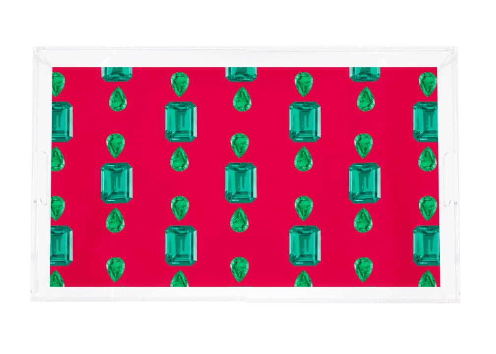 Gem Emeralds Red Acrylic Vanity Tray 12.25X7.75 - nicolettemayer.com