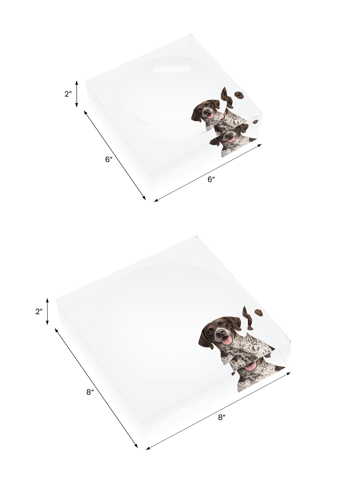 German Shorthaired Pointer Dog Acrylic Candy Catchall Dish, both sizes, by Nicolette Mayer