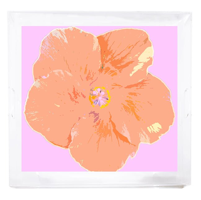 Hibiscus Lilac 18x18 Acrylic Tray - nicolettemayer.com