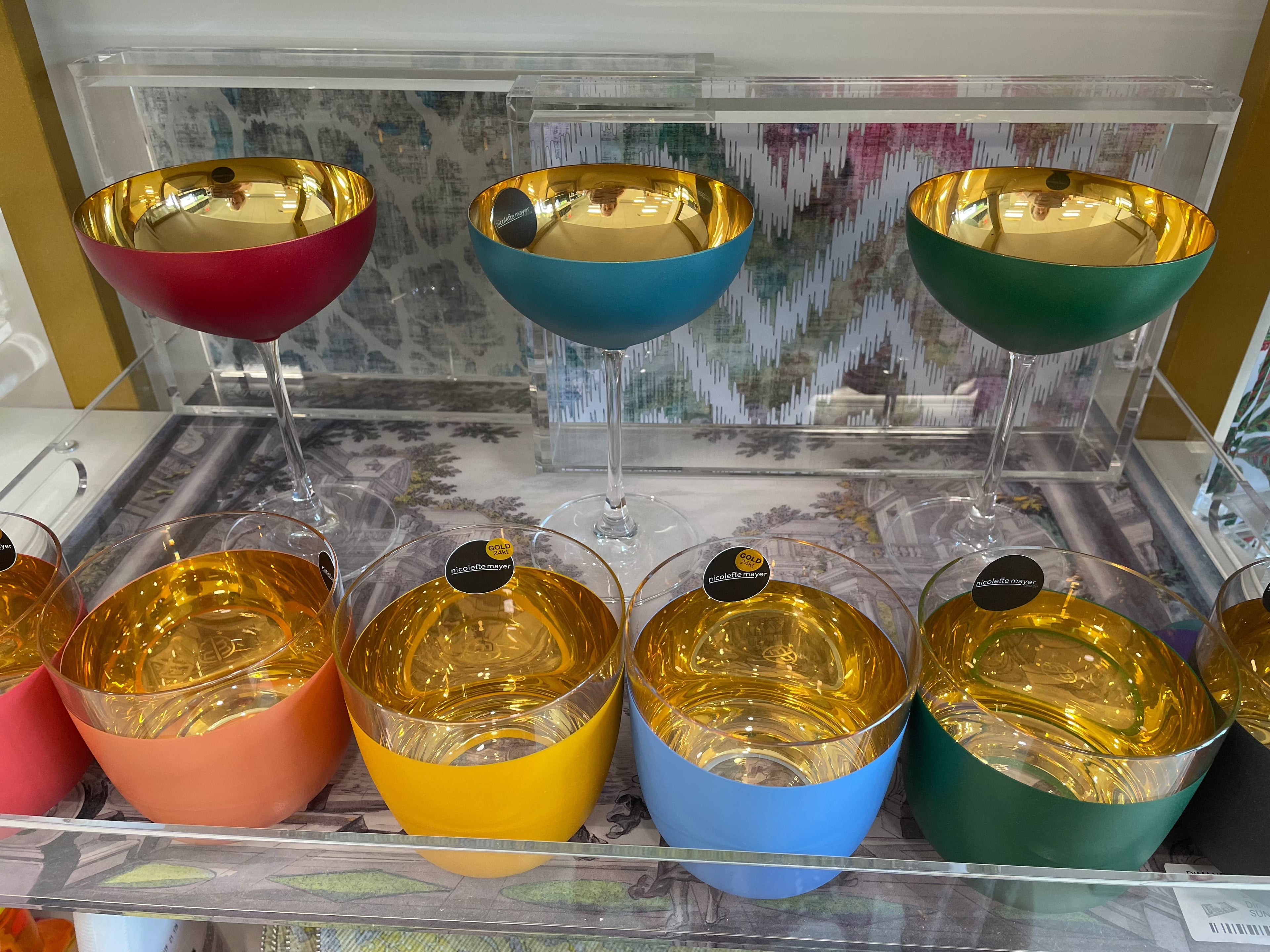 ORO24k Champagnerglas, Kristallglas, 24 Karat, 2er-Set