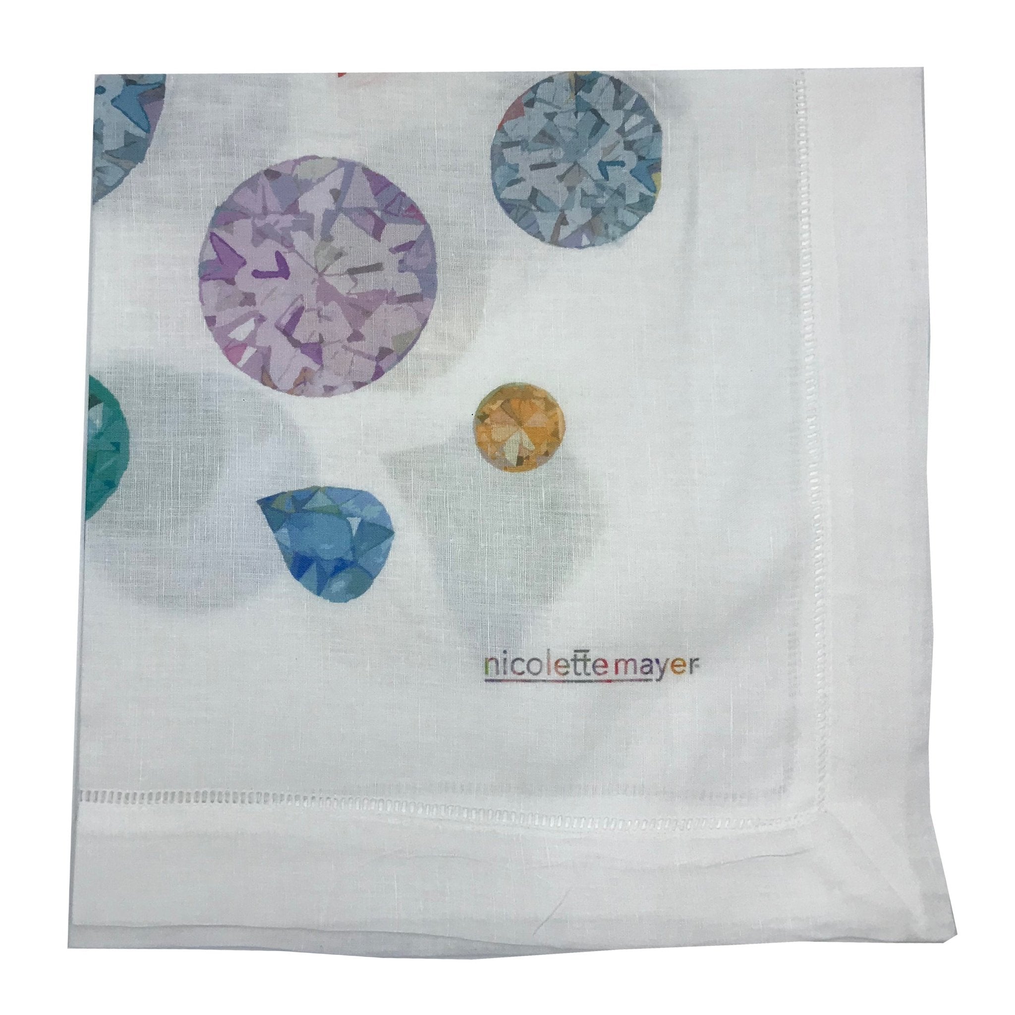 JEWEL WHITE 22"X22" HEMSTITCH DINNER NAPKIN, SET OF 4 - nicolettemayer.com