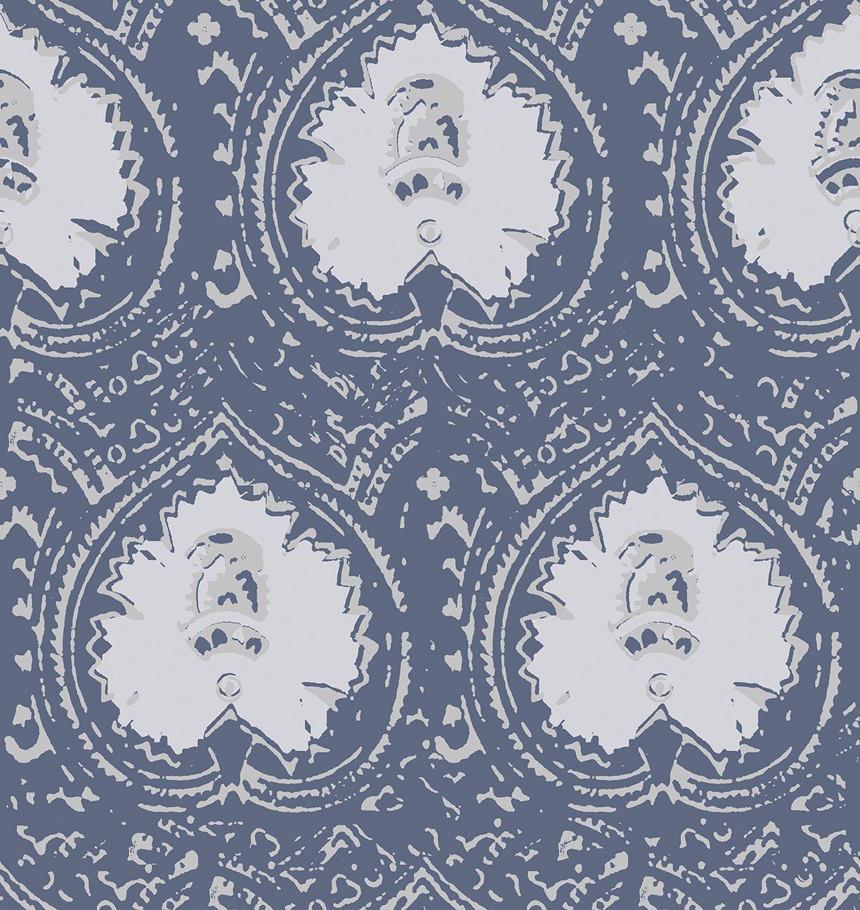 Lantern Indigo Peel and Stick Wallpaper, Double Roll, Double Roll, 34" x 288", 48 sq ft - nicolettemayer.com