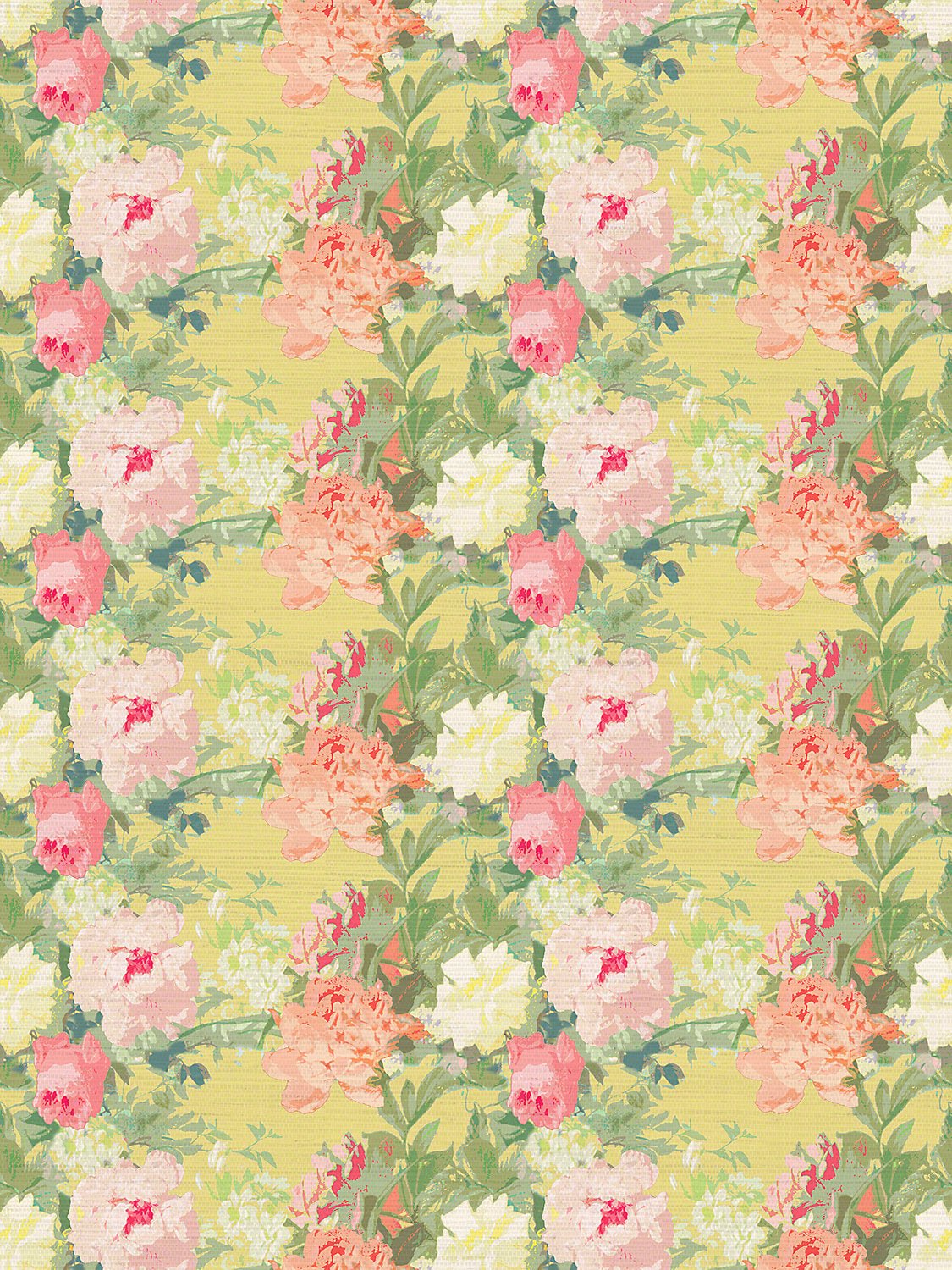 Les Fleurs Lemon Wallpaper, Per Yard - nicolettemayer.com
