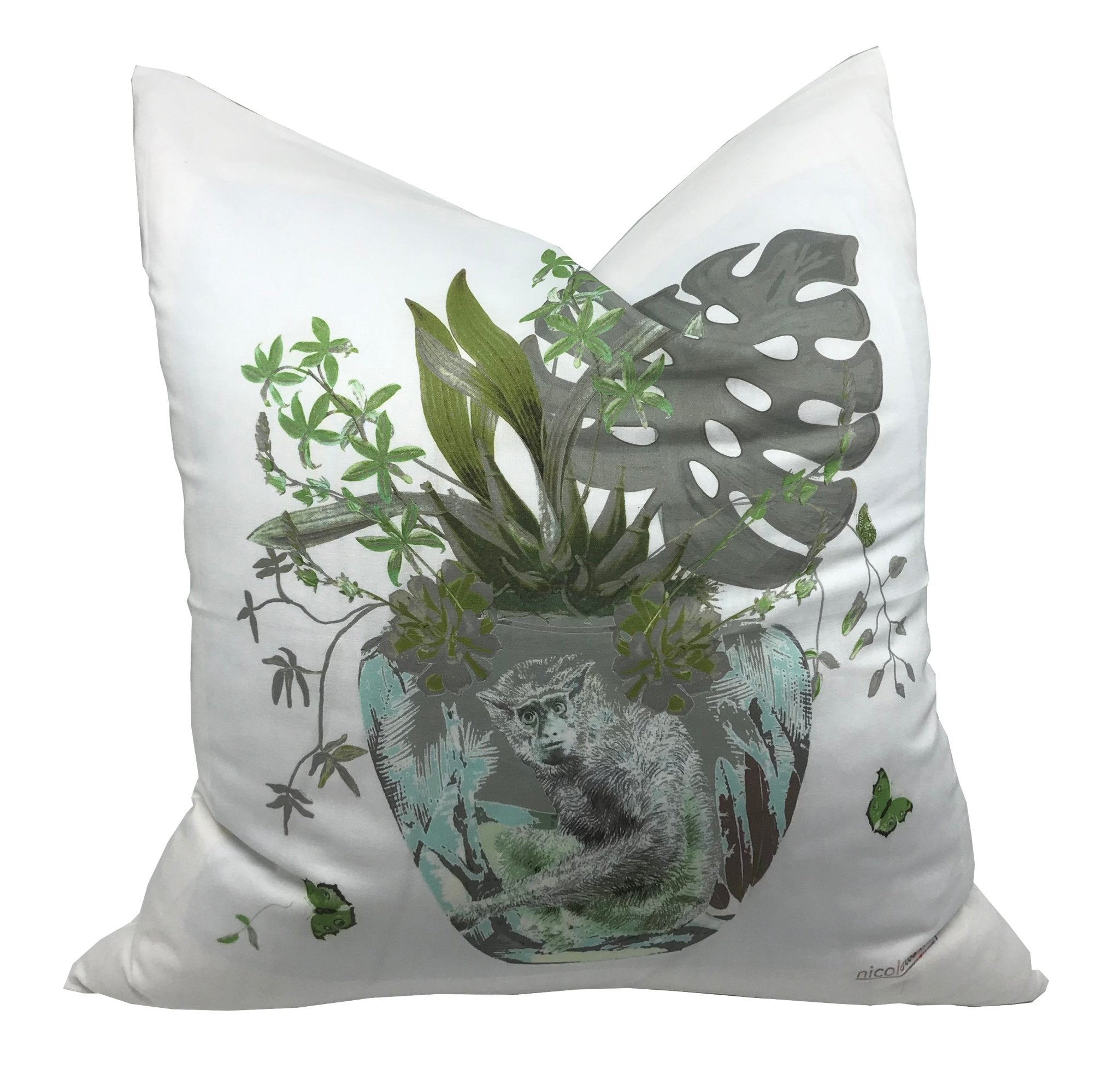 Monkey Jungle Bedford 22" X 22" Designer Pillow - nicolettemayer.com