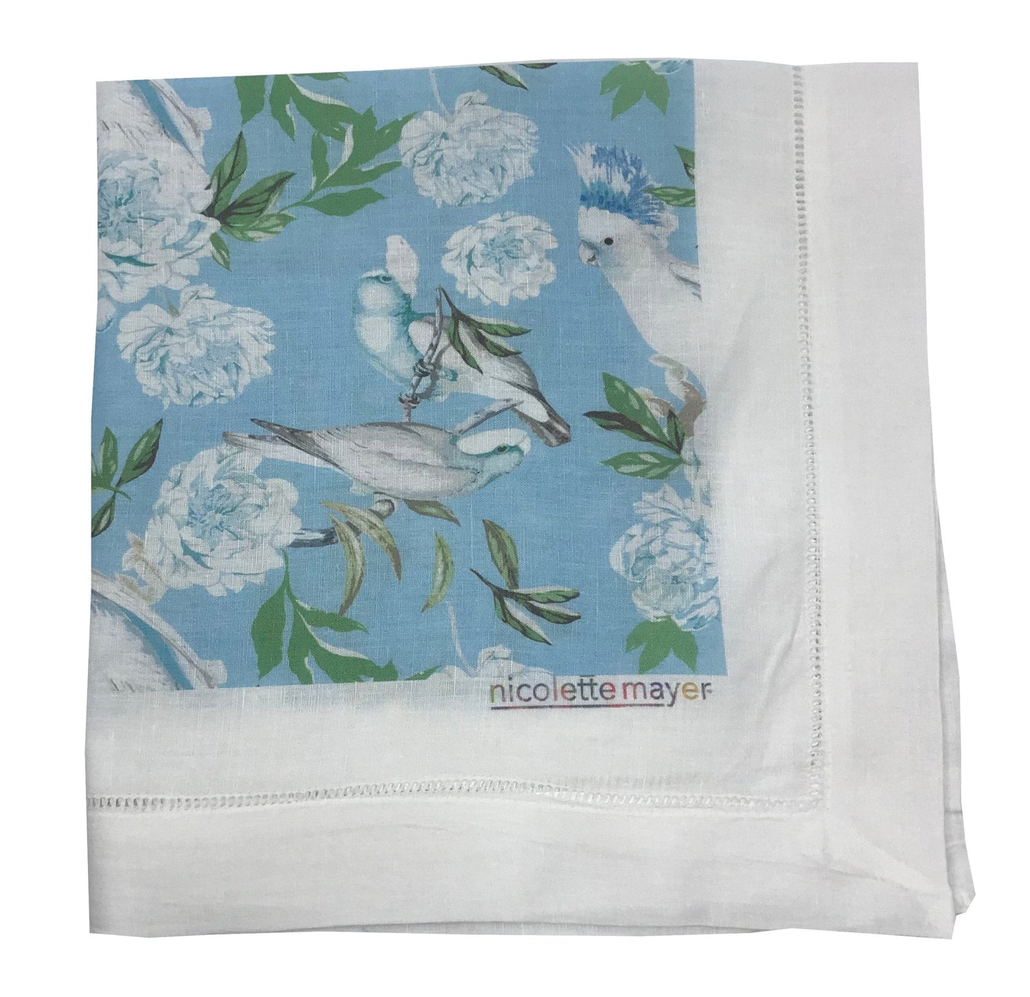 PEONY INSPIRA AZUR 22"X22" HEMSTITCH DINNER NAPKIN, SET OF 4 - nicolettemayer.com