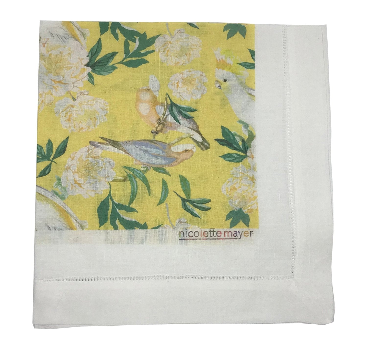 PEONY INSPIRA GOLDENROD 22"X22" HEMSTITCH DINNER NAPKIN, SET OF 4 - nicolettemayer.com
